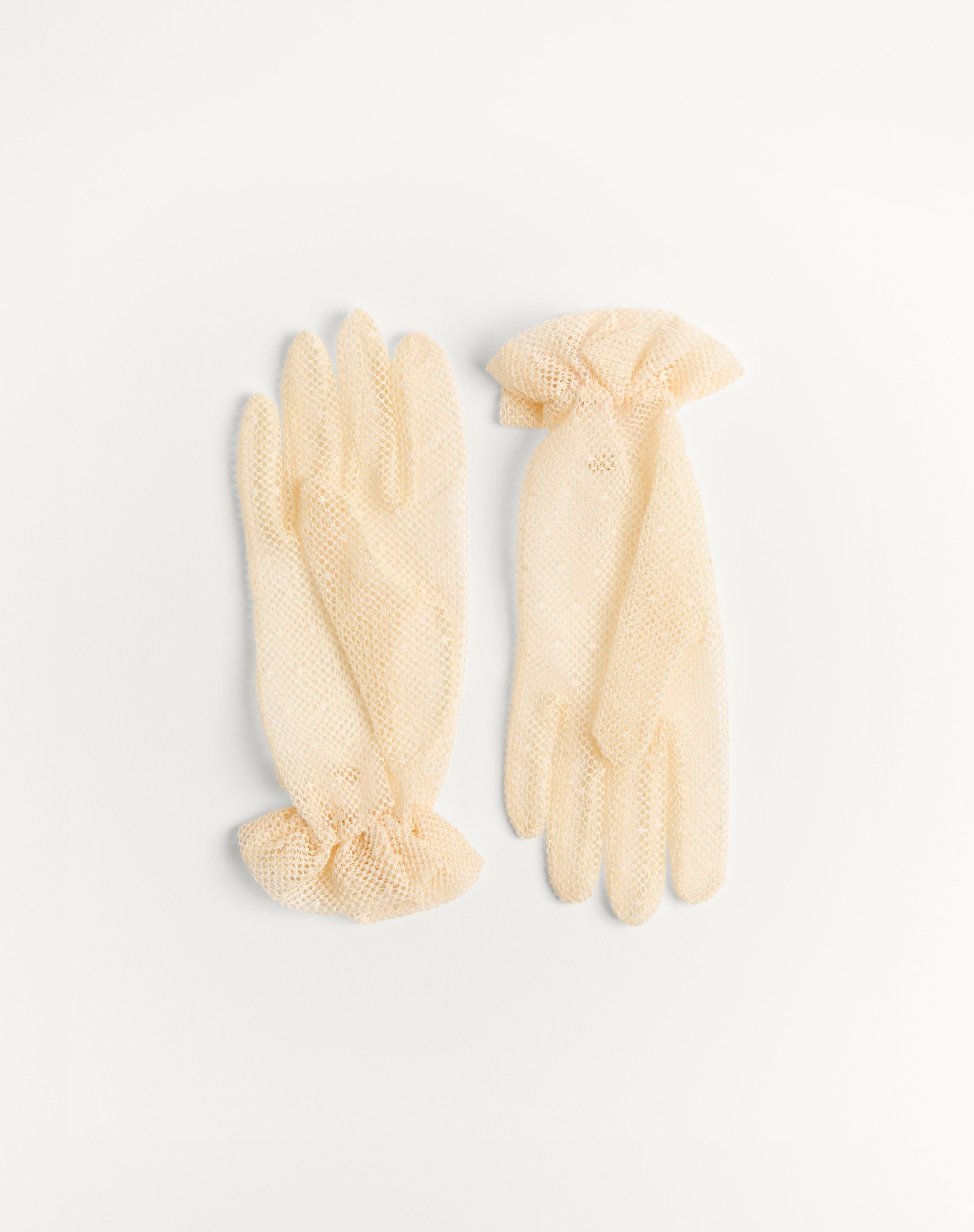 VLOGO SIGNATURE GLOVES IN COTTON AND TULLE - 3