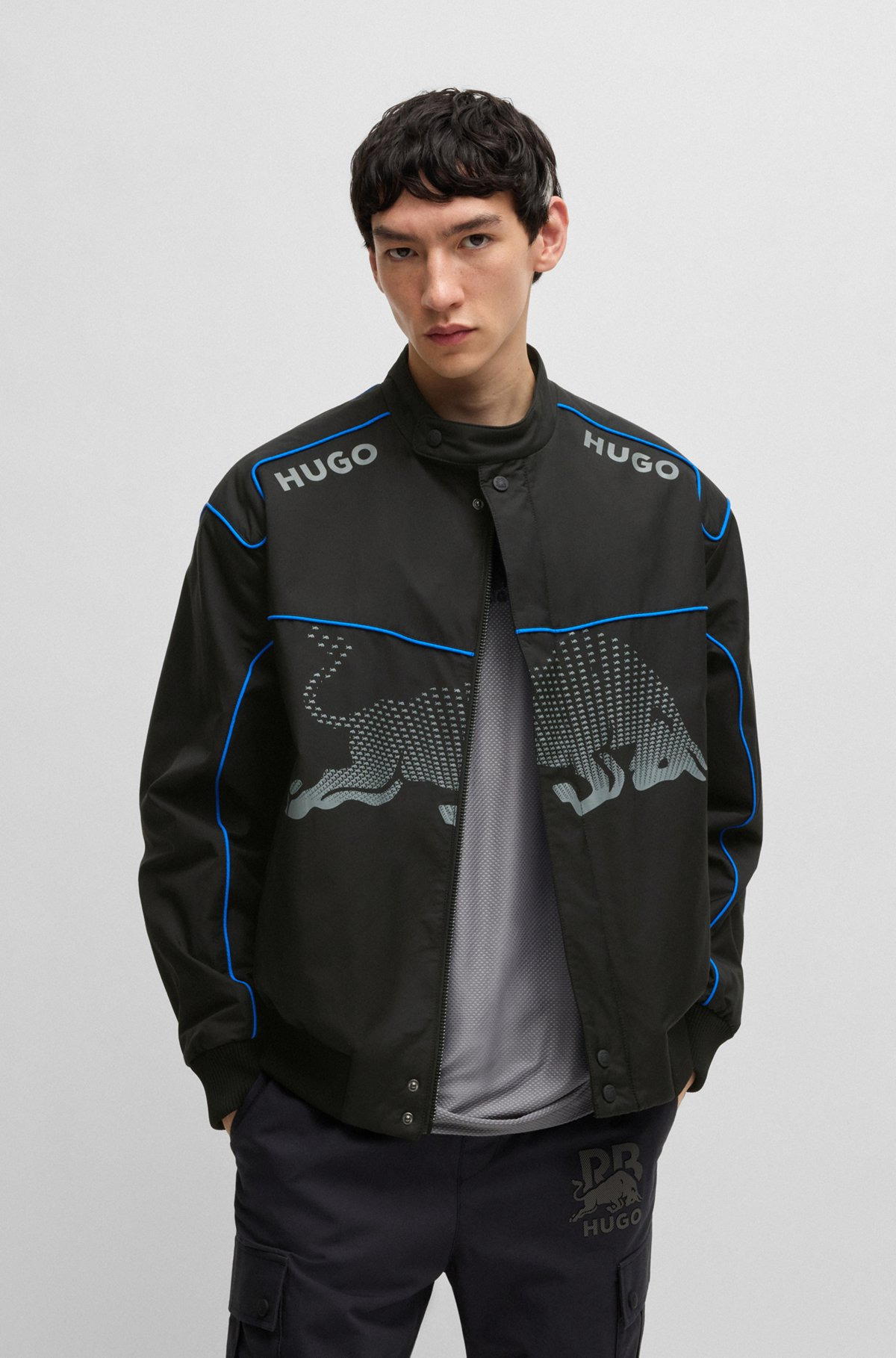 HUGO X RB WATER-REPELLENT JACKET WITH DEGRADÉ BULL GRAPHIC - 2