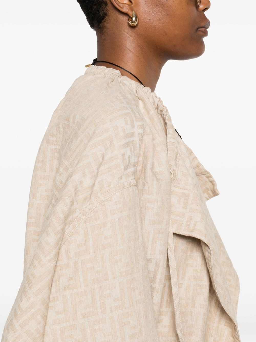 FF-jacquard drawstring jacket - 5