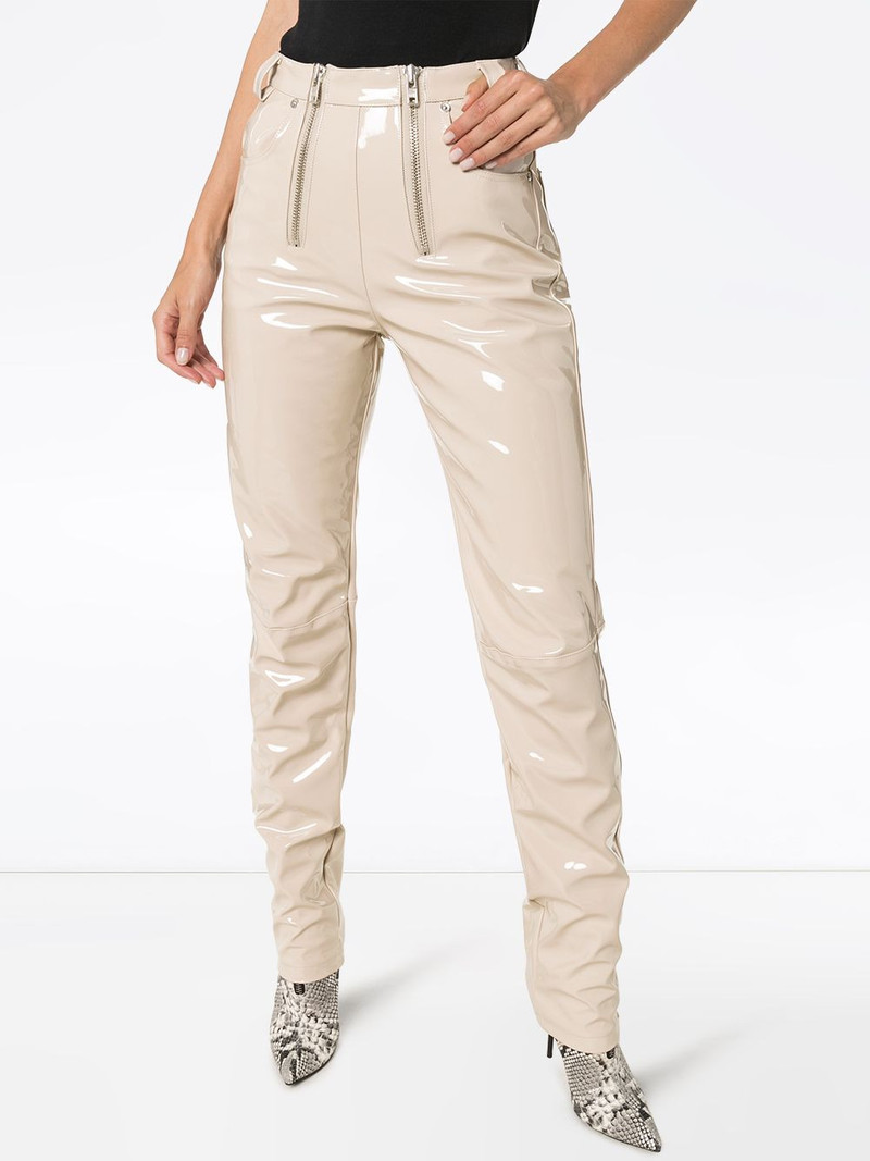 zip detailed straight leg trousers 3