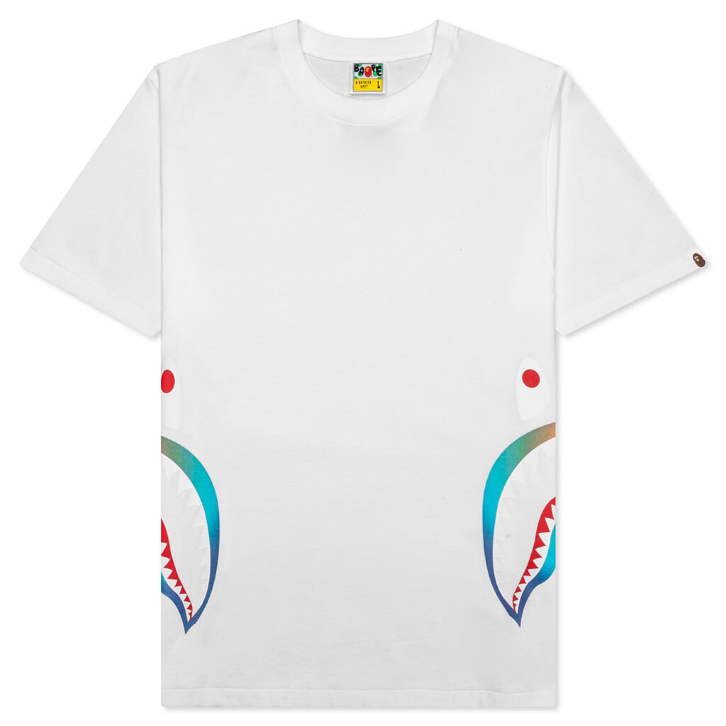 GRADATION SIDE SHARK TEE - WHITE - 1