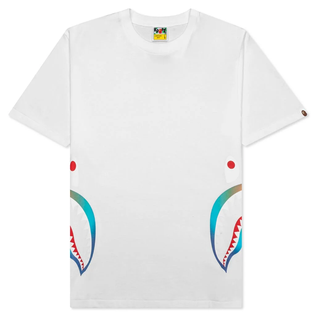 GRADATION SIDE SHARK TEE - WHITE - 1