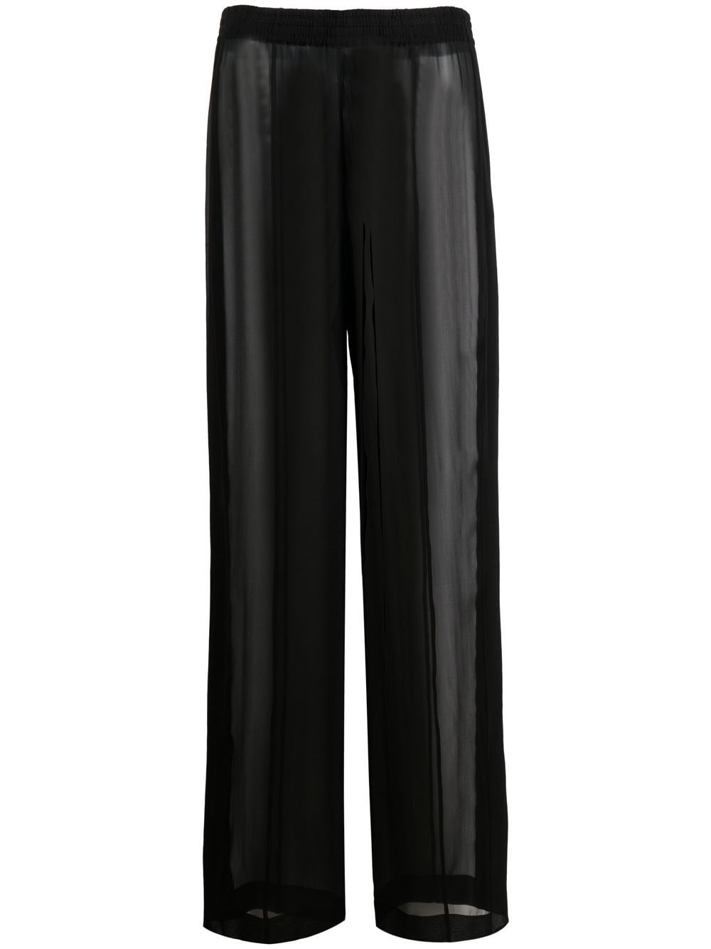 silk straight-leg trousers - 1