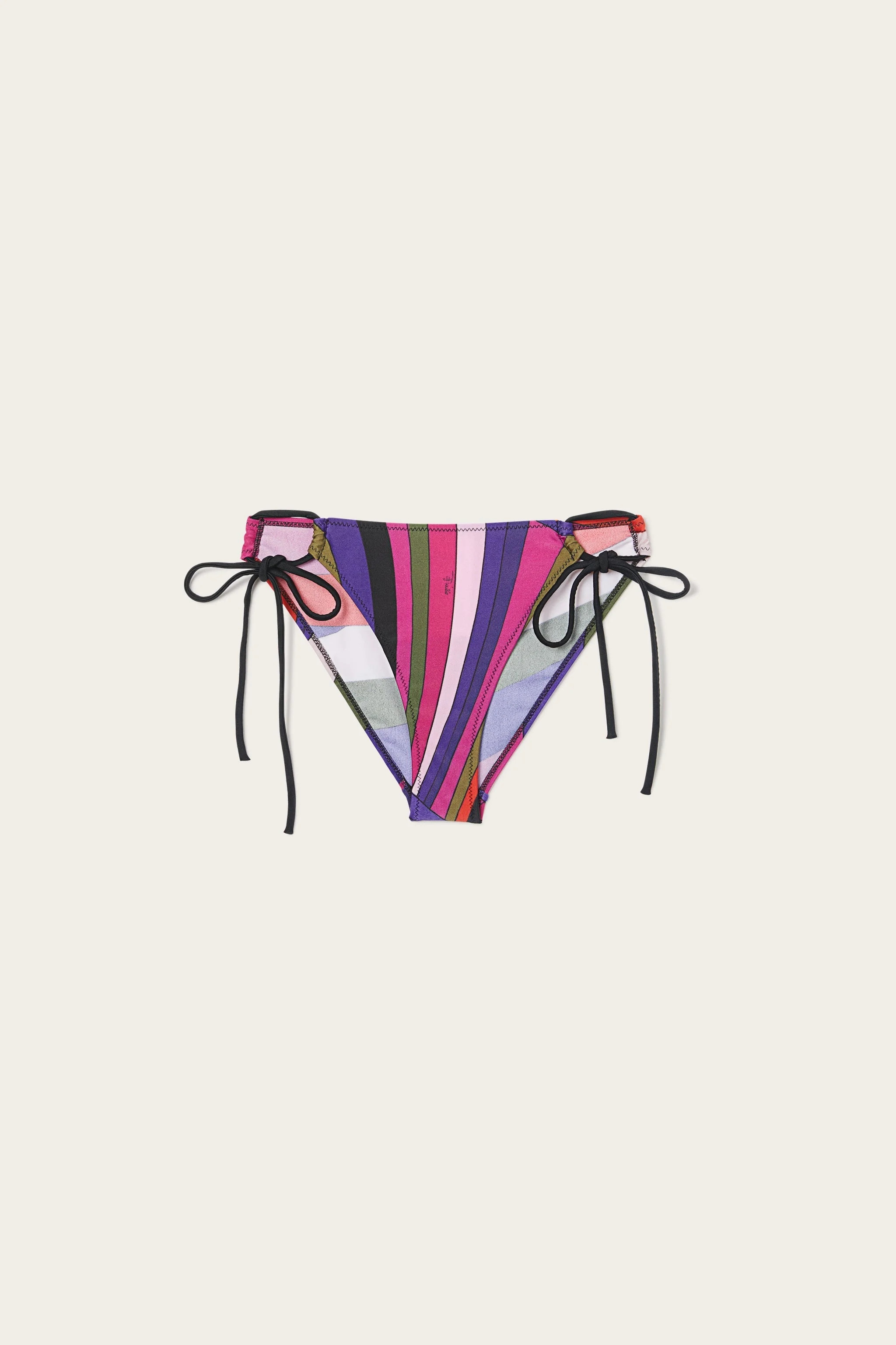 IRIDE PRINT BIKINI BOTTOM WITH TIES - 1