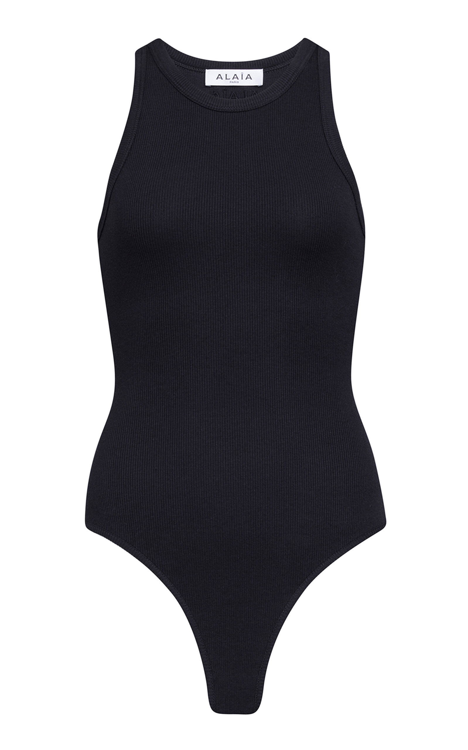 Ribbed Cotton-Blend Bodysuit black - 1