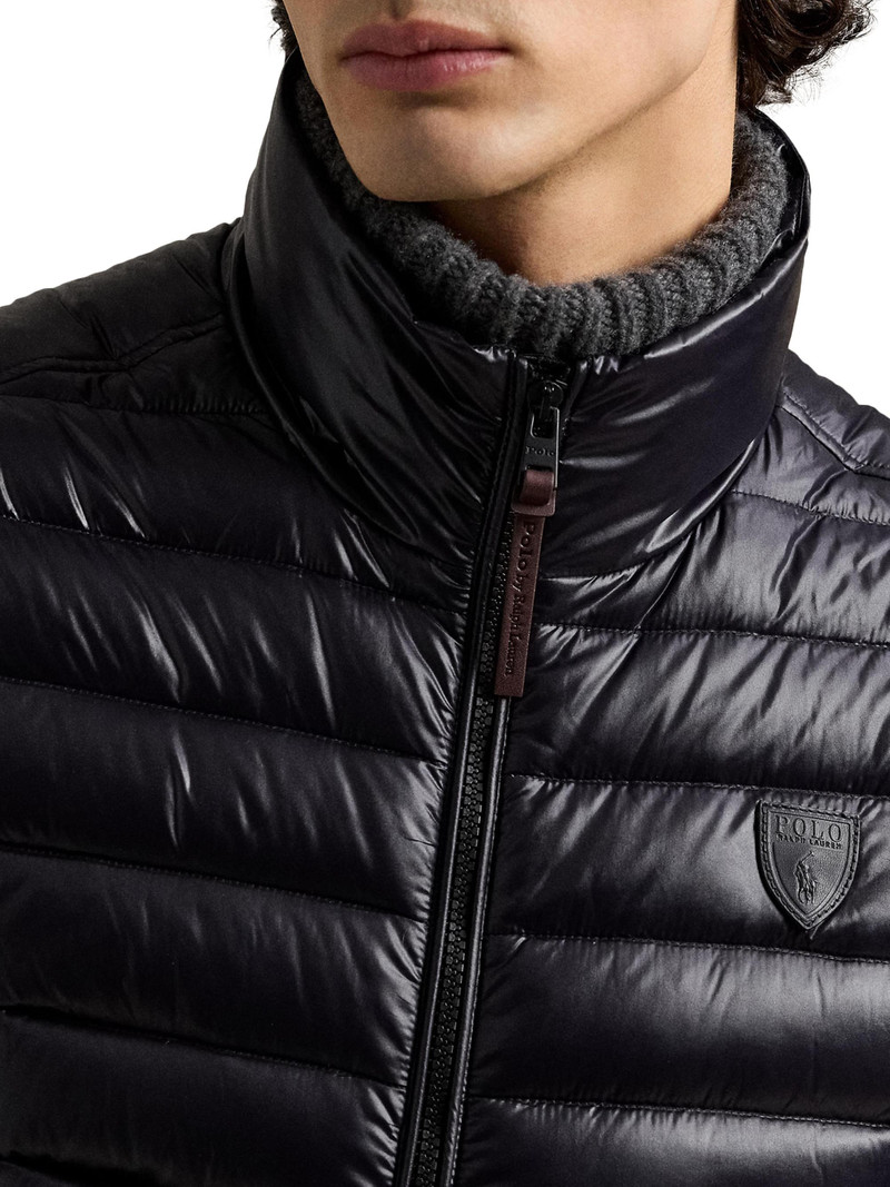 Men's Quilted Down Vest - Polo Black Glossy 7