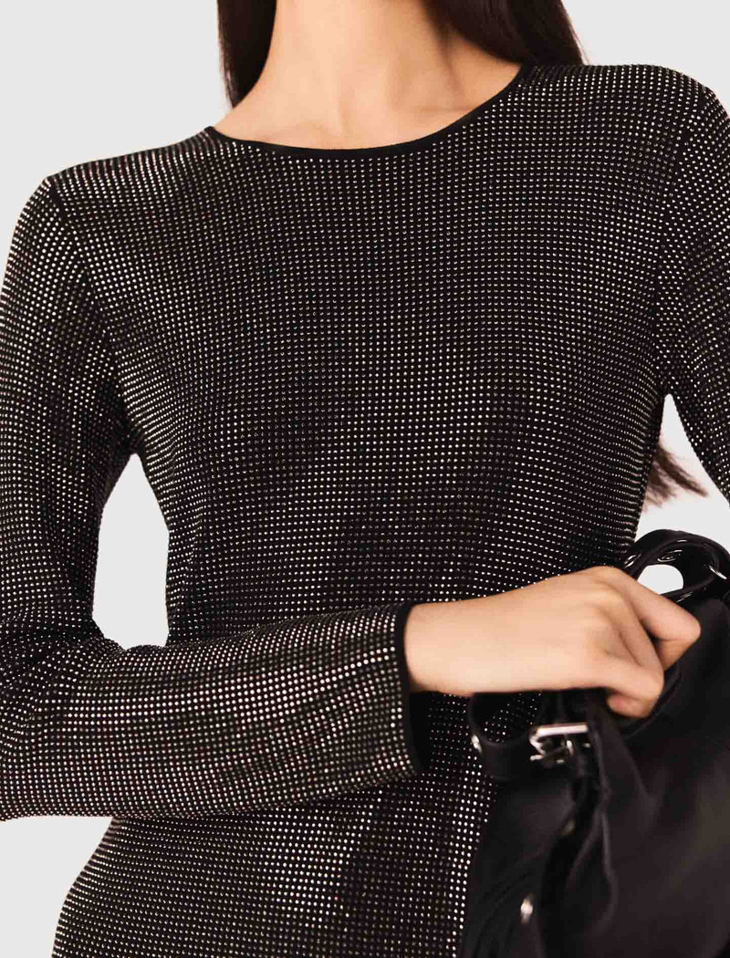 Mini rhinestone knit dress 8