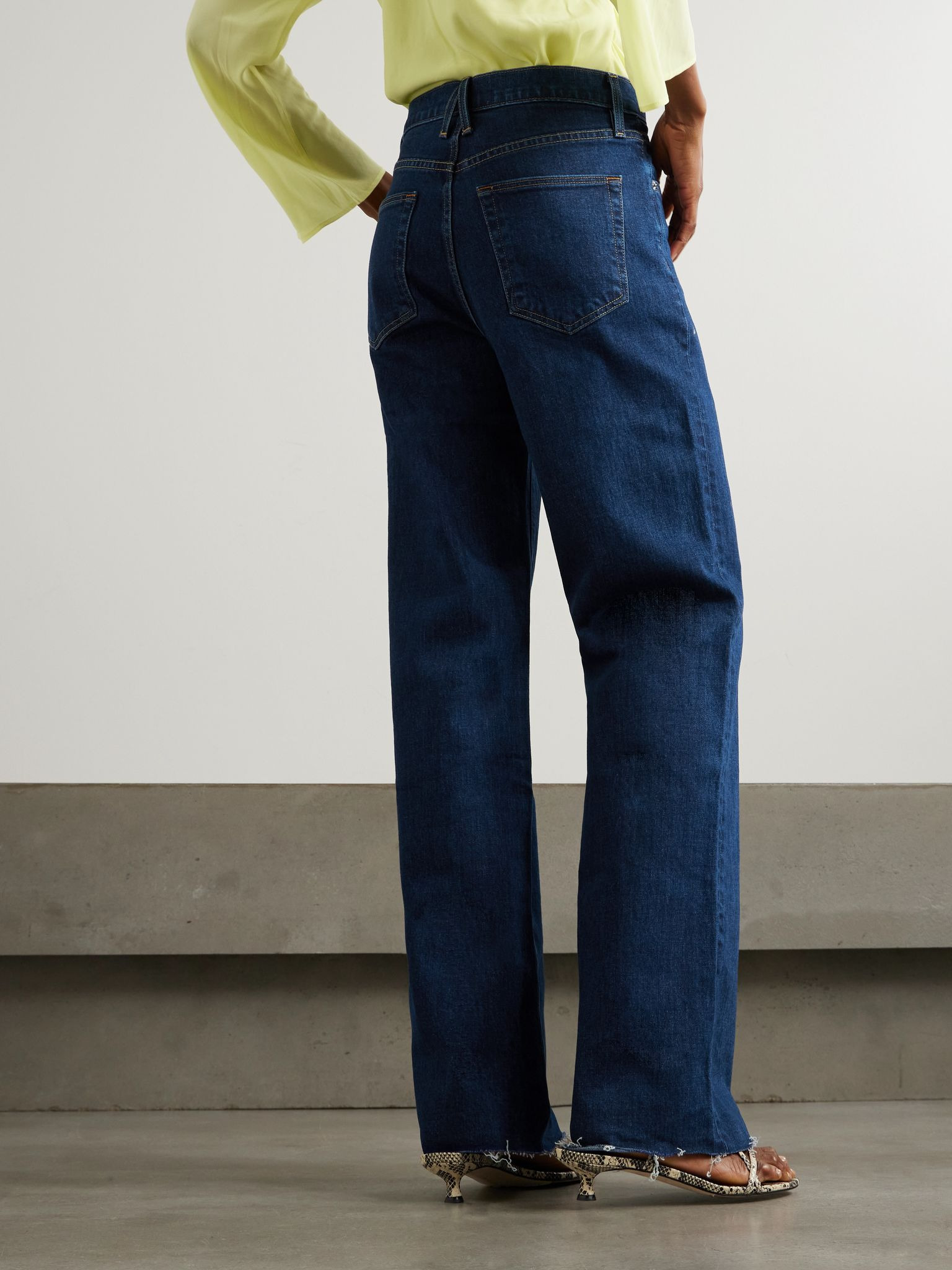 Grace high-rise wide-leg jeans Dark denim - 4