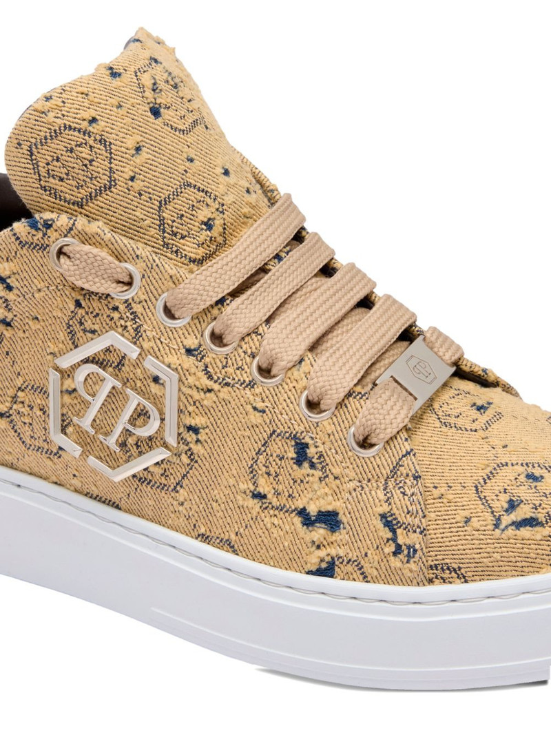 Jacquard monogram low-top sneakers 4
