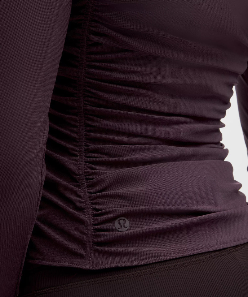 Mesh Ruched Long-Sleeve Shirt 6