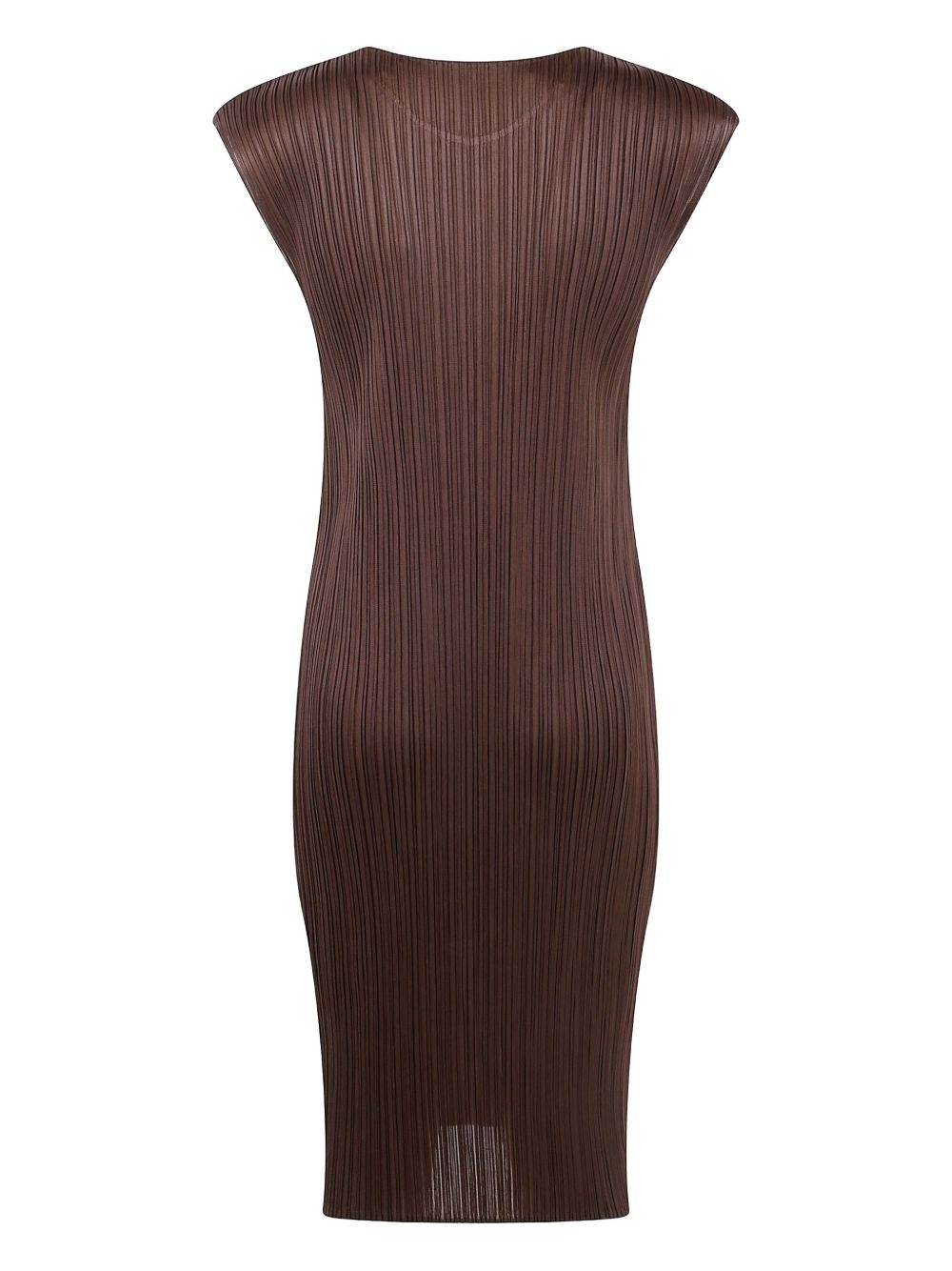 pleated cap-sleeve dress - 2