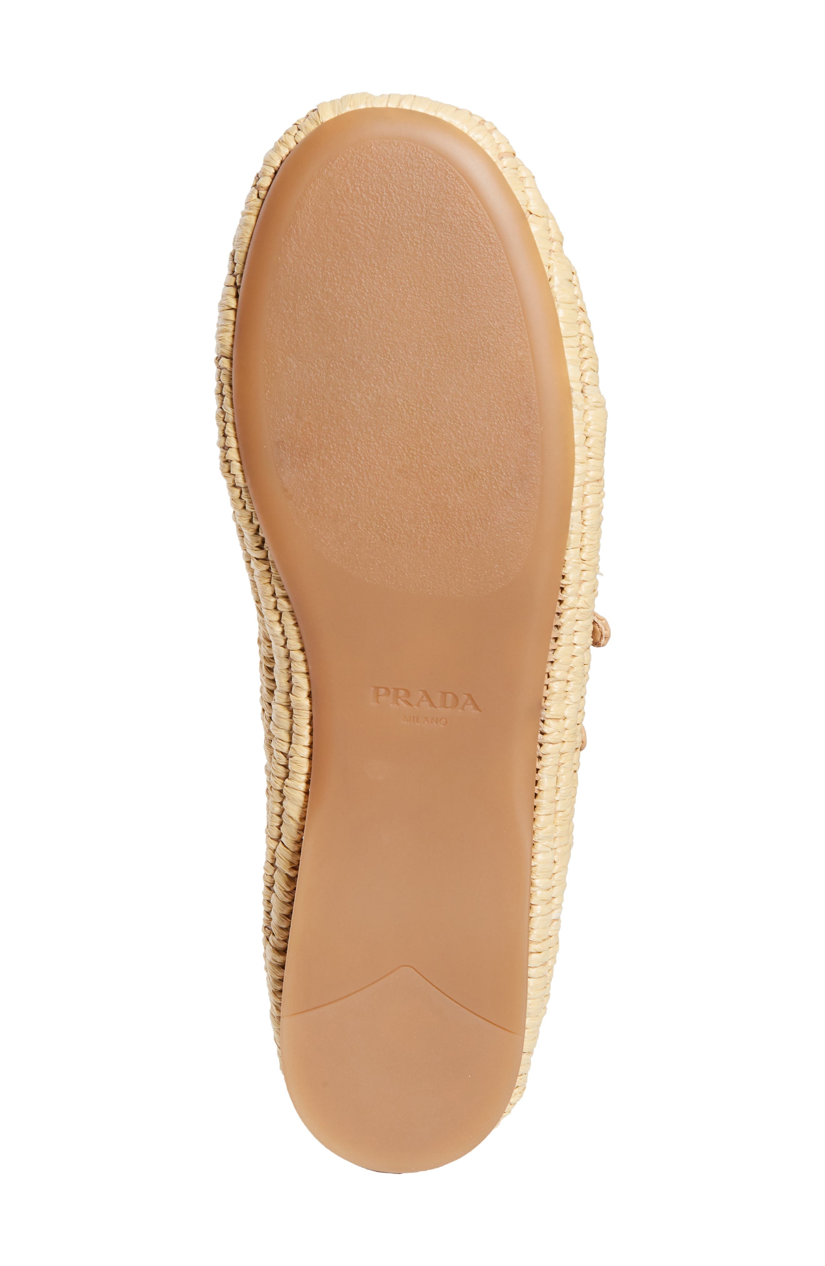 Prada Raffia Mary Jane Flat in Naturale at Nordstrom - 6