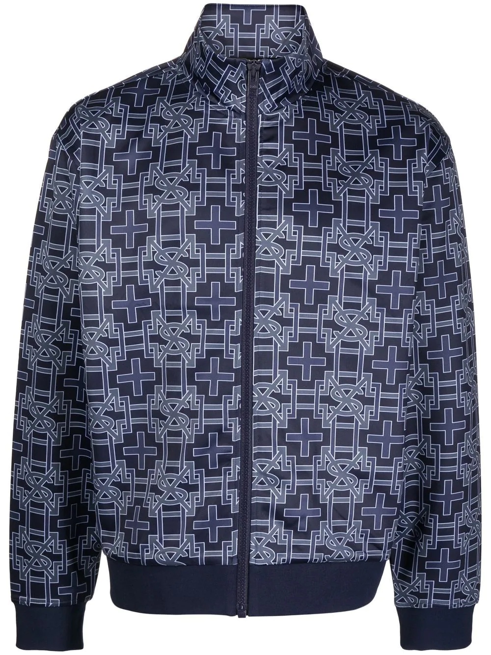 monogram zip-up sports jacket - 1