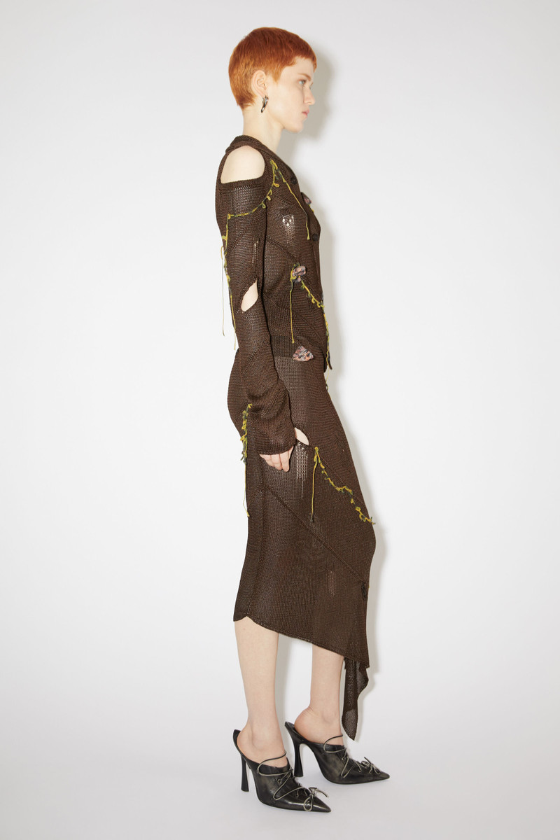 Crochet flower skirt - Chocolate brown 4