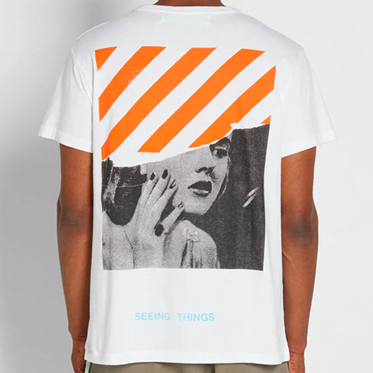 Men's Off-White Marilyn Monroe Printing Short Sleeve White T-Shirt OMAA002F171850470188 - 4
