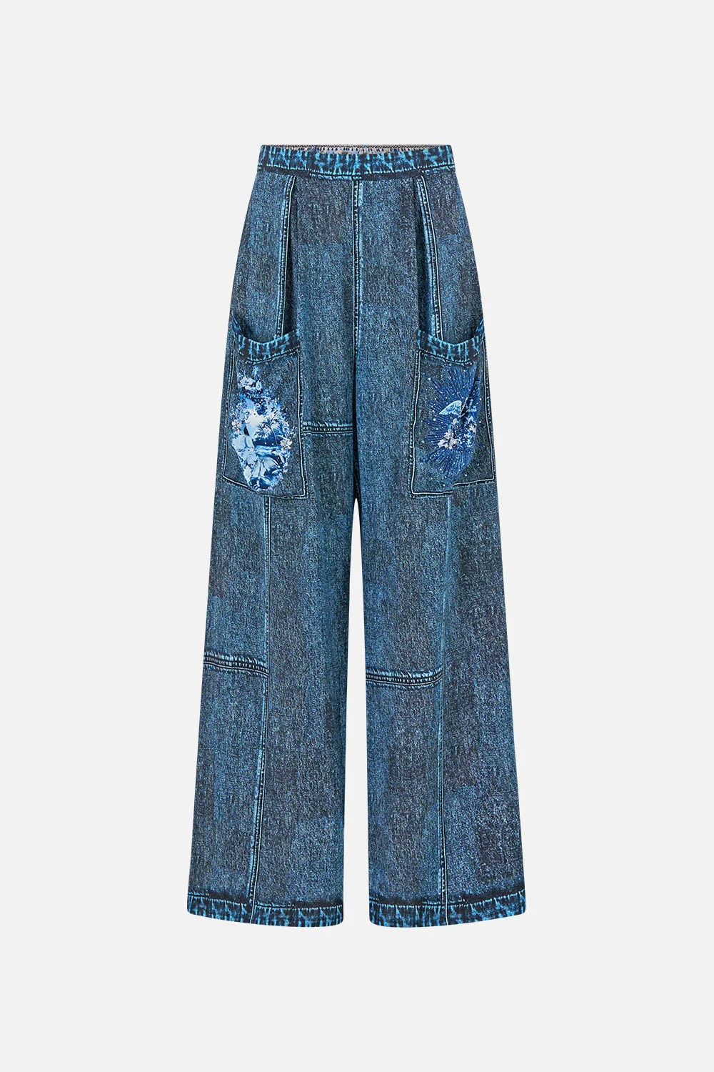 WIDE LEG TROUSER WITH FRONT POCKETS THE PORCELAIN PARLOUR - 1