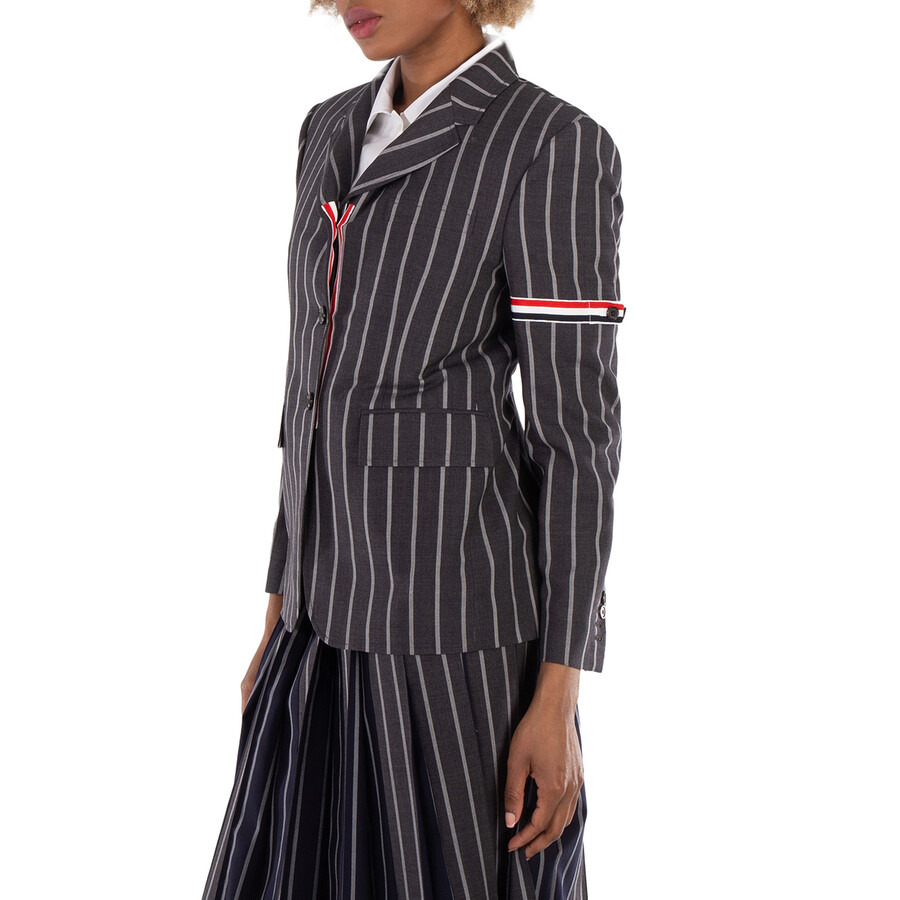 Thom Browne Wool Backtab Striped Armband Sport Coat - 4