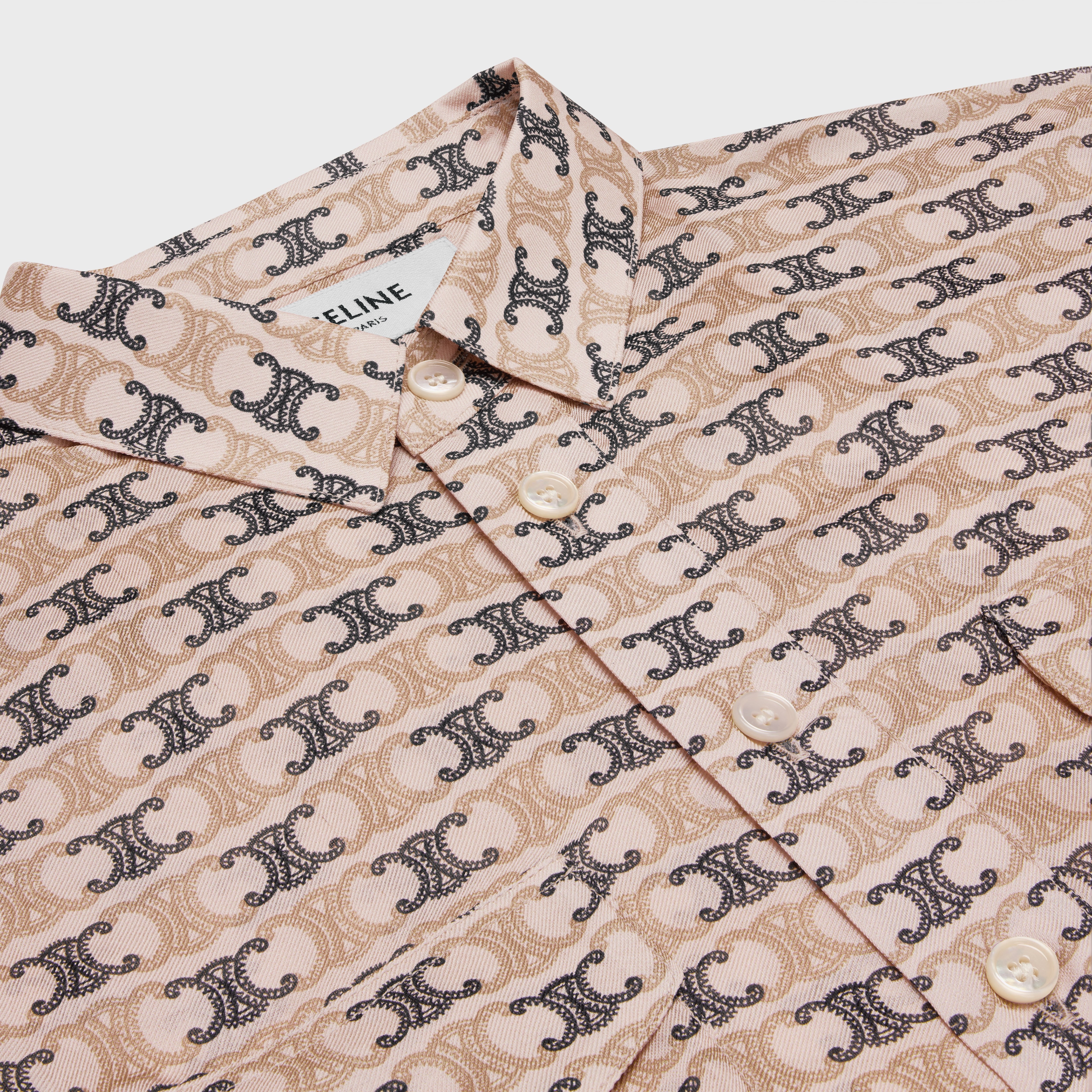 cropped shirt in silk georgette - 3