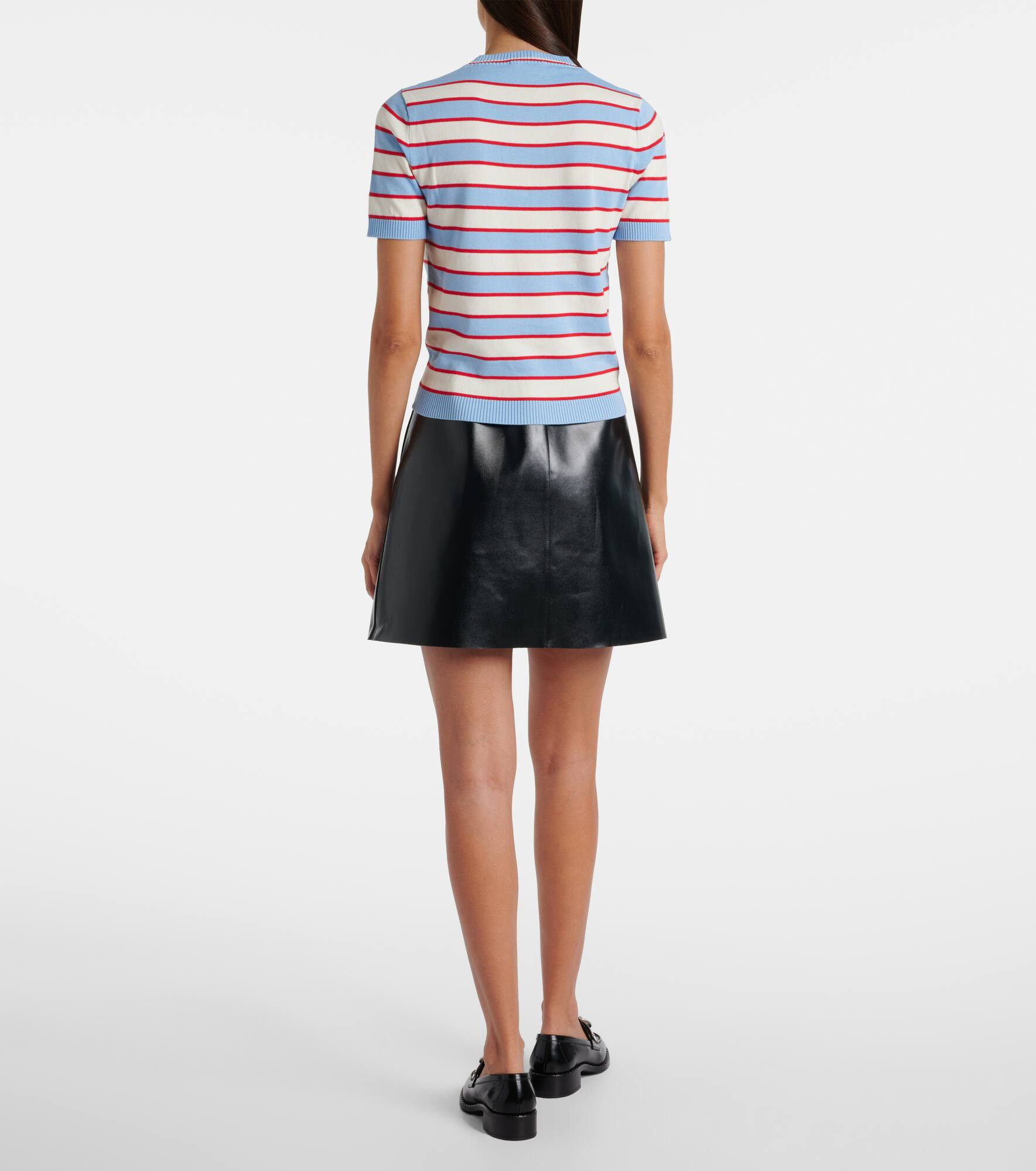 Knitted striped cotton top - 3