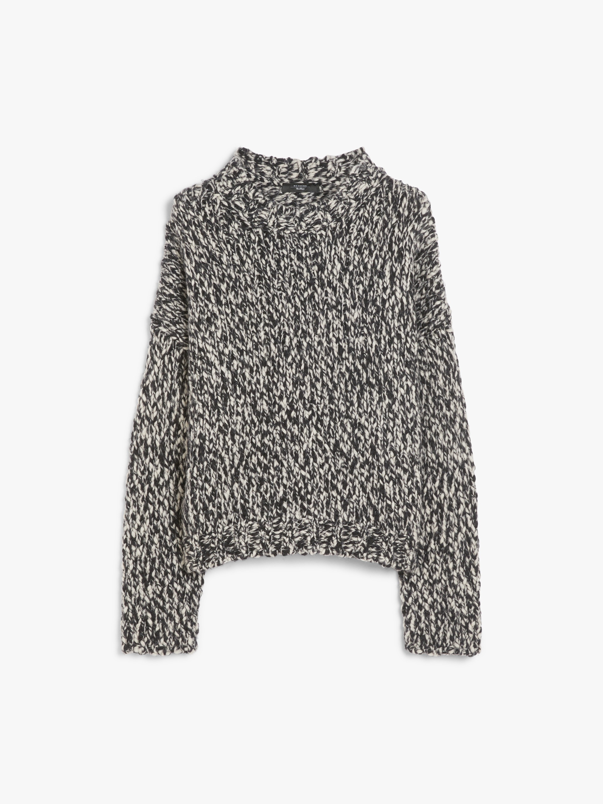 CRINE Wool-blend chiné crew-neck sweater - 1