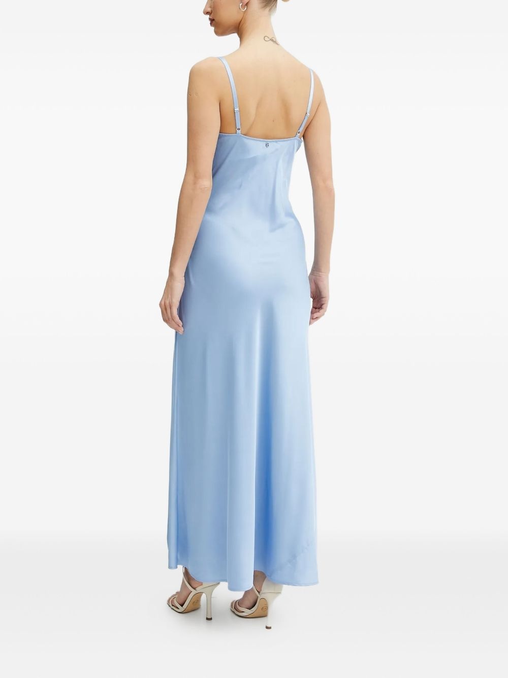lace-trimmed maxi slip dress - 3