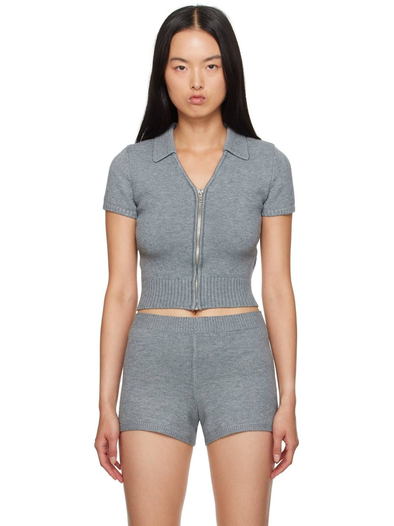 Gray Calesia Zip Up Top - 1