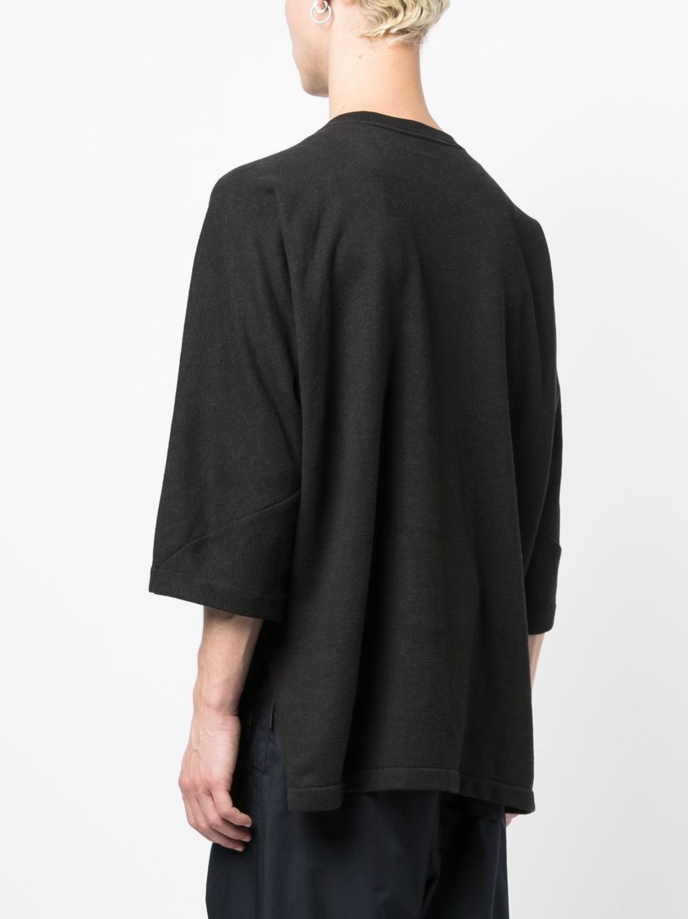crew-neck knitted T-shirt - 4