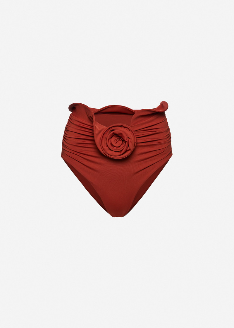 Sculpted waist swim bottom in orange 1