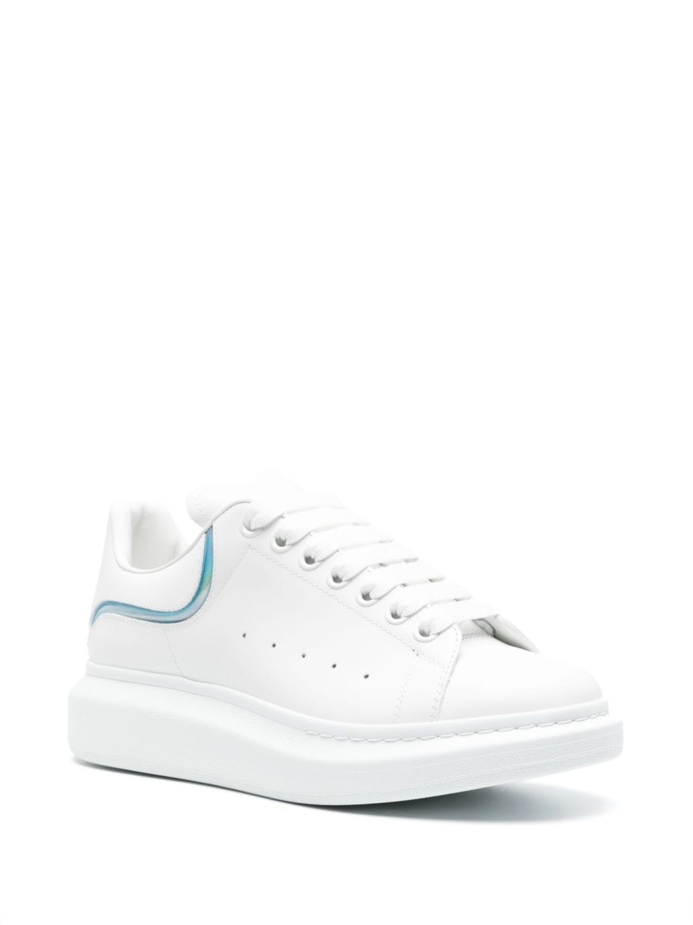 iridescent-stripe leather sneakers - 2