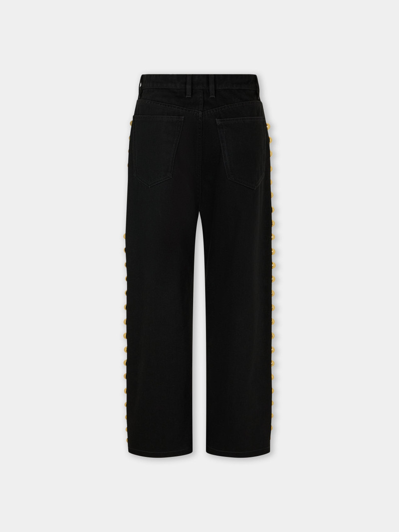 EMBELLISHED BOYFRIEND JEANS IN BLACK DENIM 6