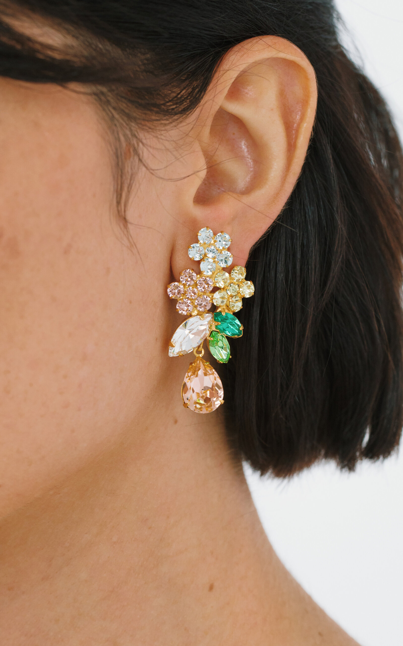 Bouquet 18K Gold-Plated Crystal Earrings multi - 2