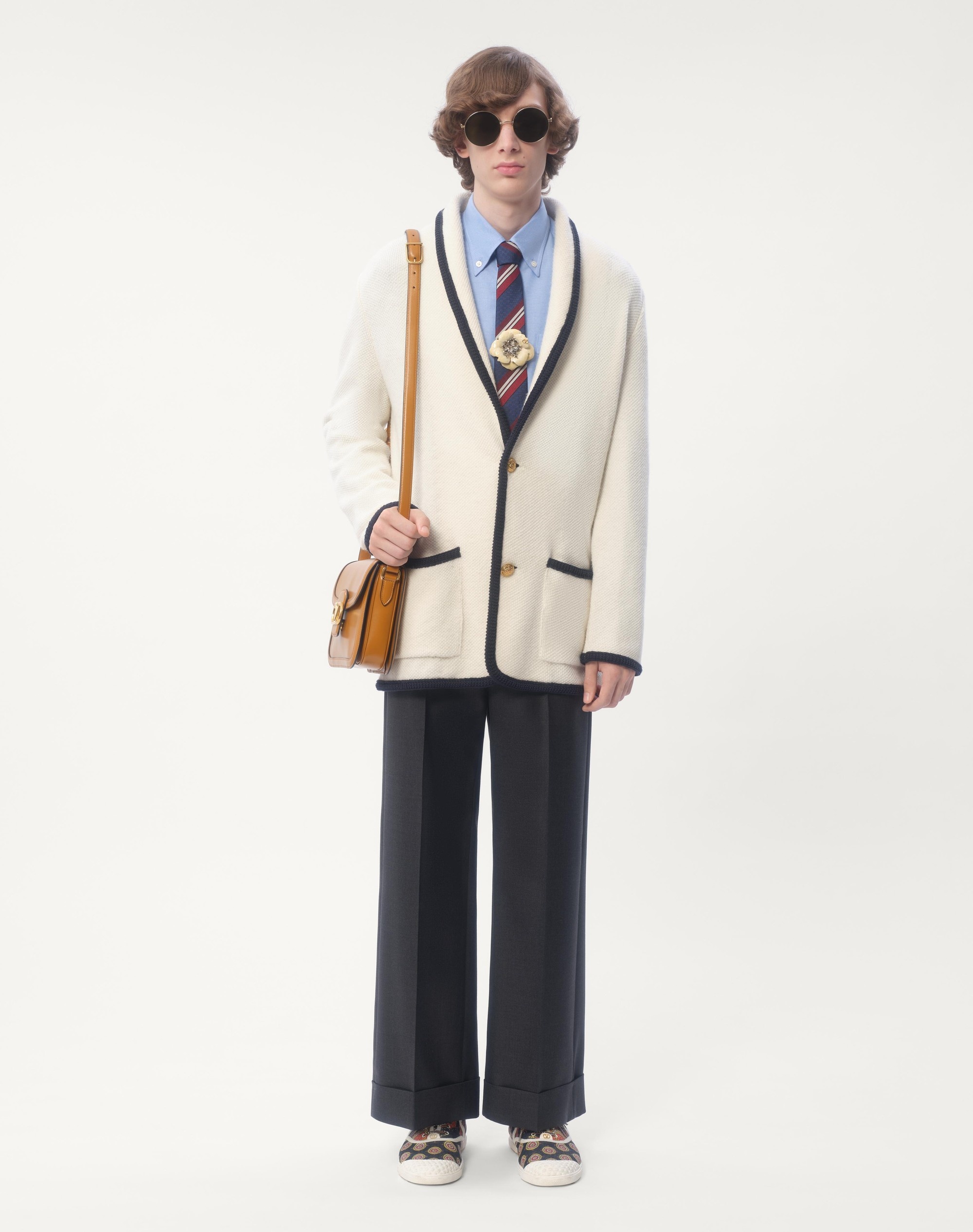 Valentino SINGLE-BREASTED WOOL AND COTTON JACKET WITH