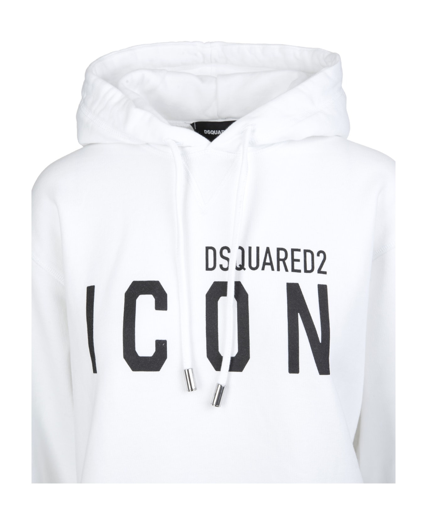 Woman White And Black Icon Dsquared2 Hoodie - 2