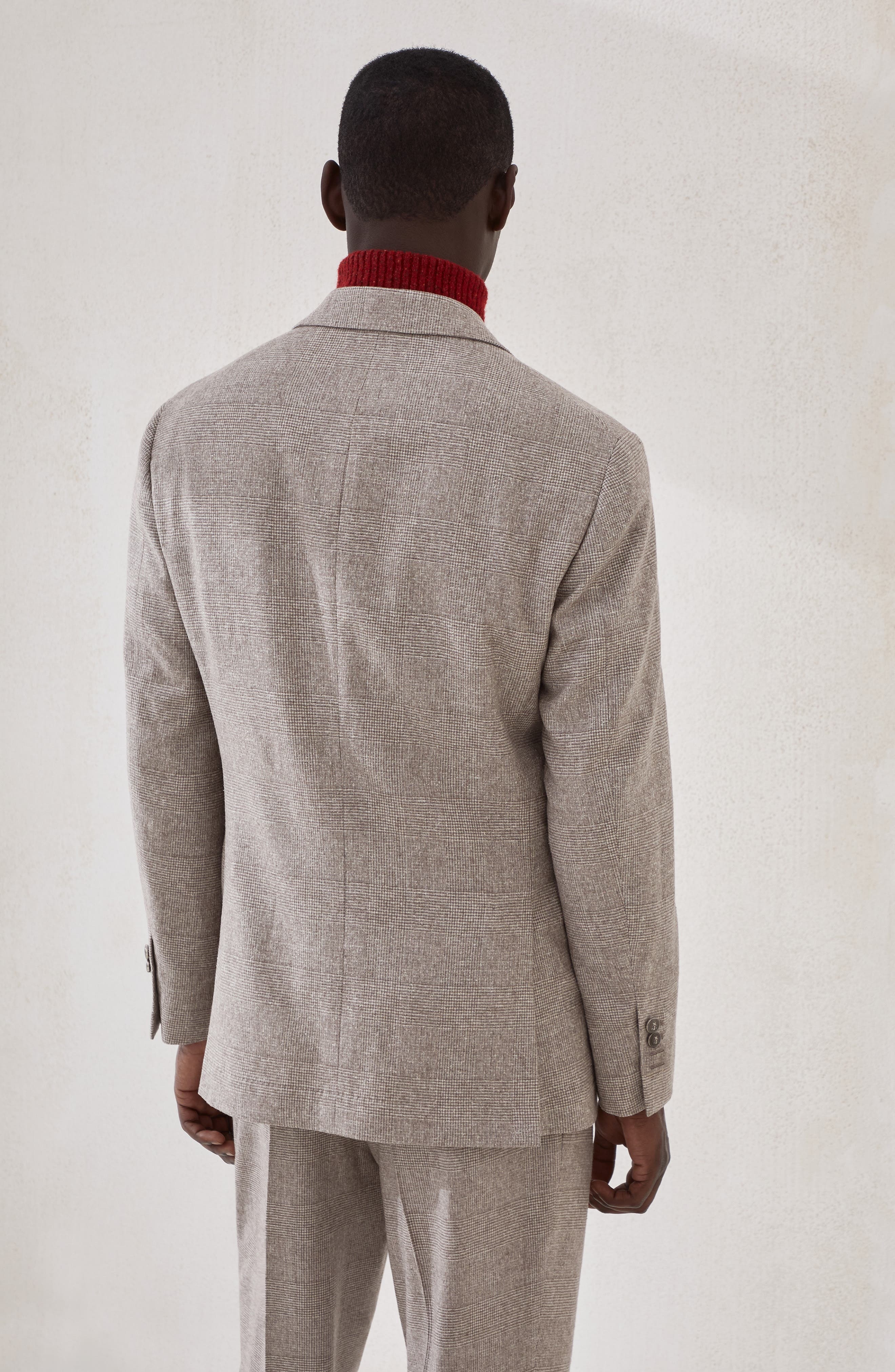 Brunello Cucinelli Prince of wales blazer in Bark at Nordstrom - 3