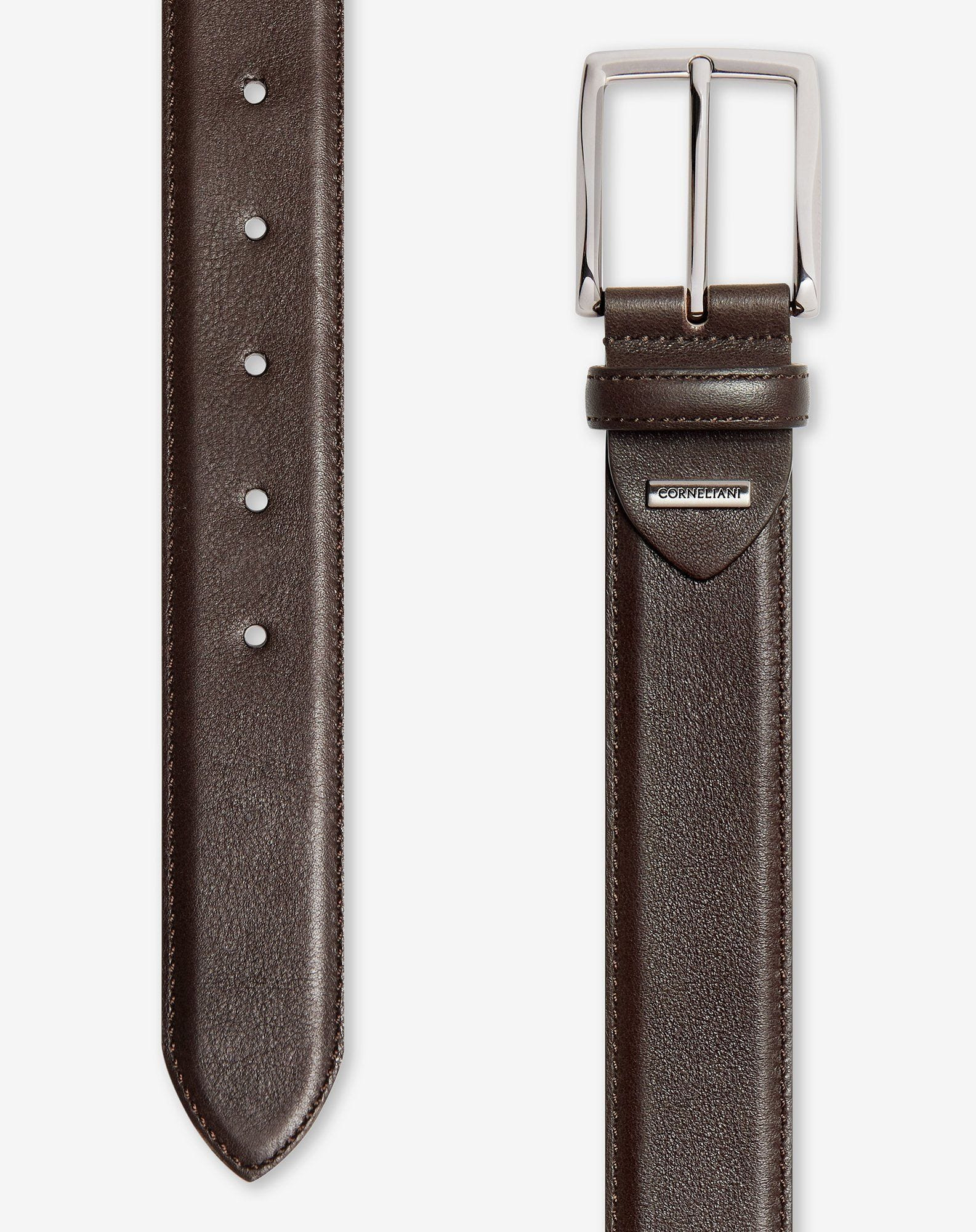 Dark brown super soft nappa leather belt - 2