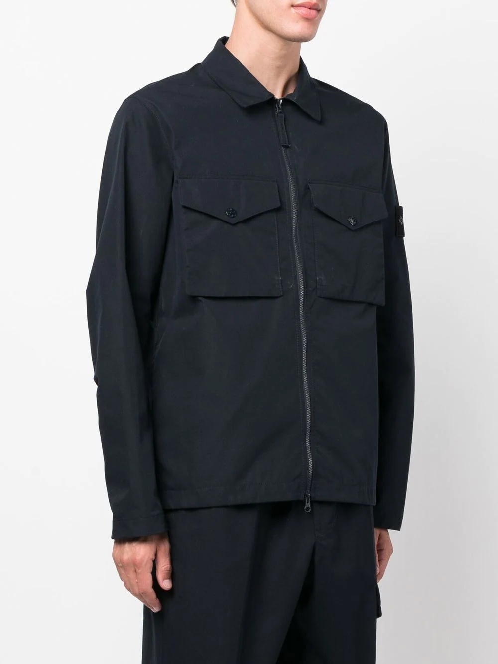 Compass-patch shirt jacket - 3