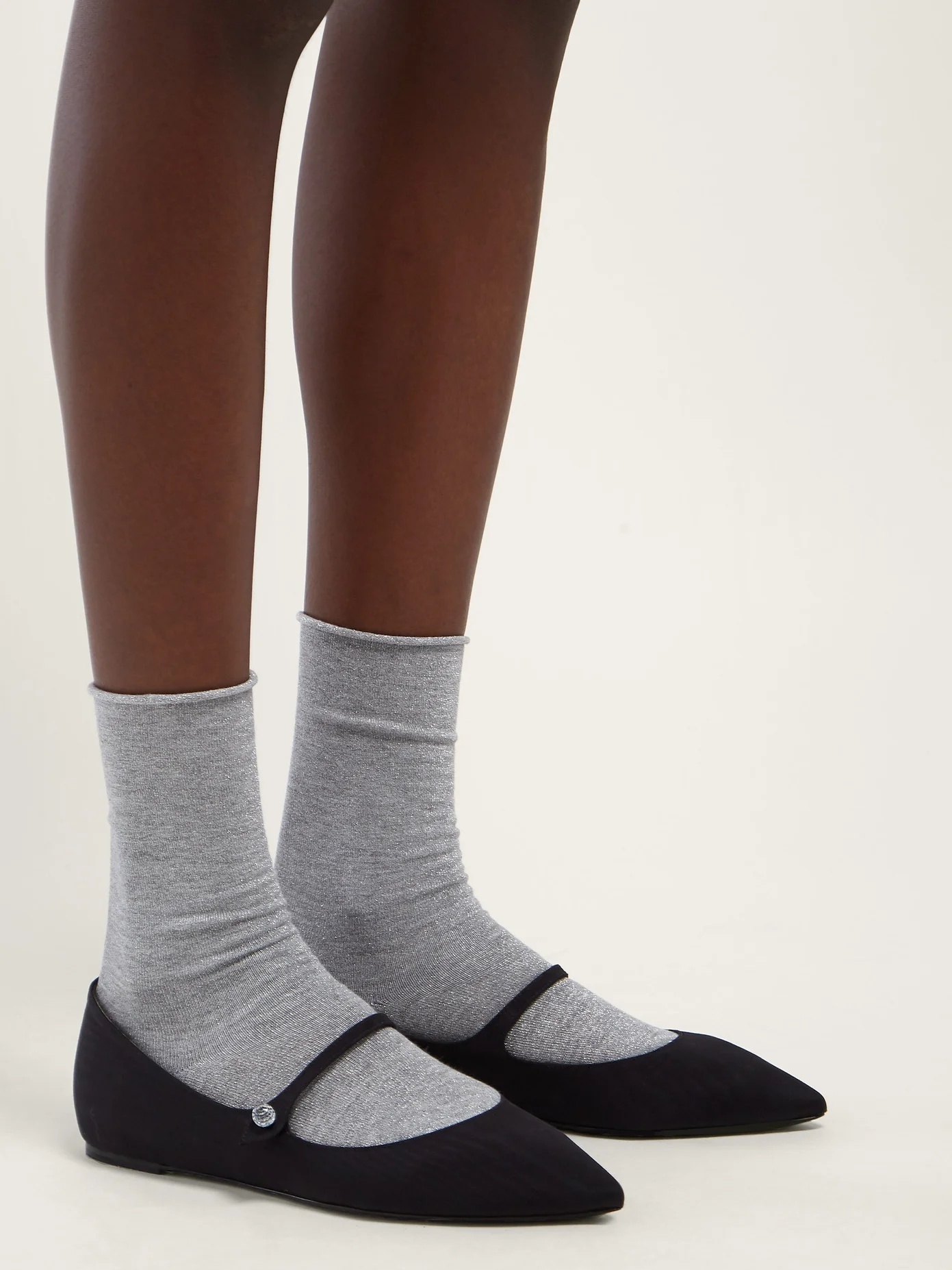 Lurex logo-intarsia knit socks - 3