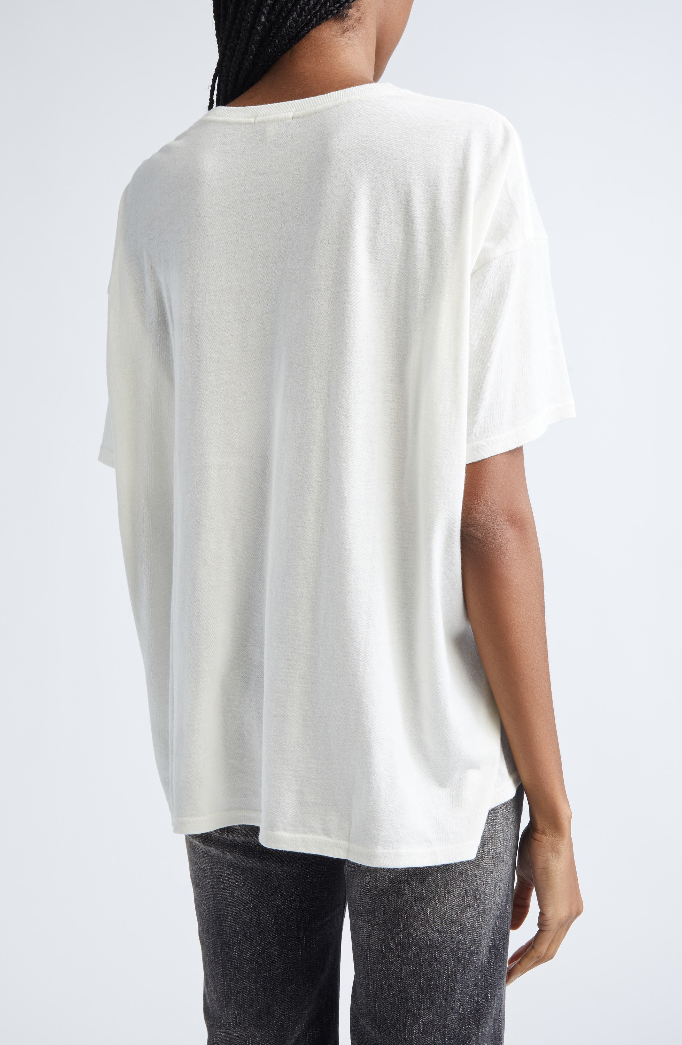 R13 Leave Me Alone Cotton & Cashmere Graphic T-Shirt in Ecru White at Nordstrom - 2