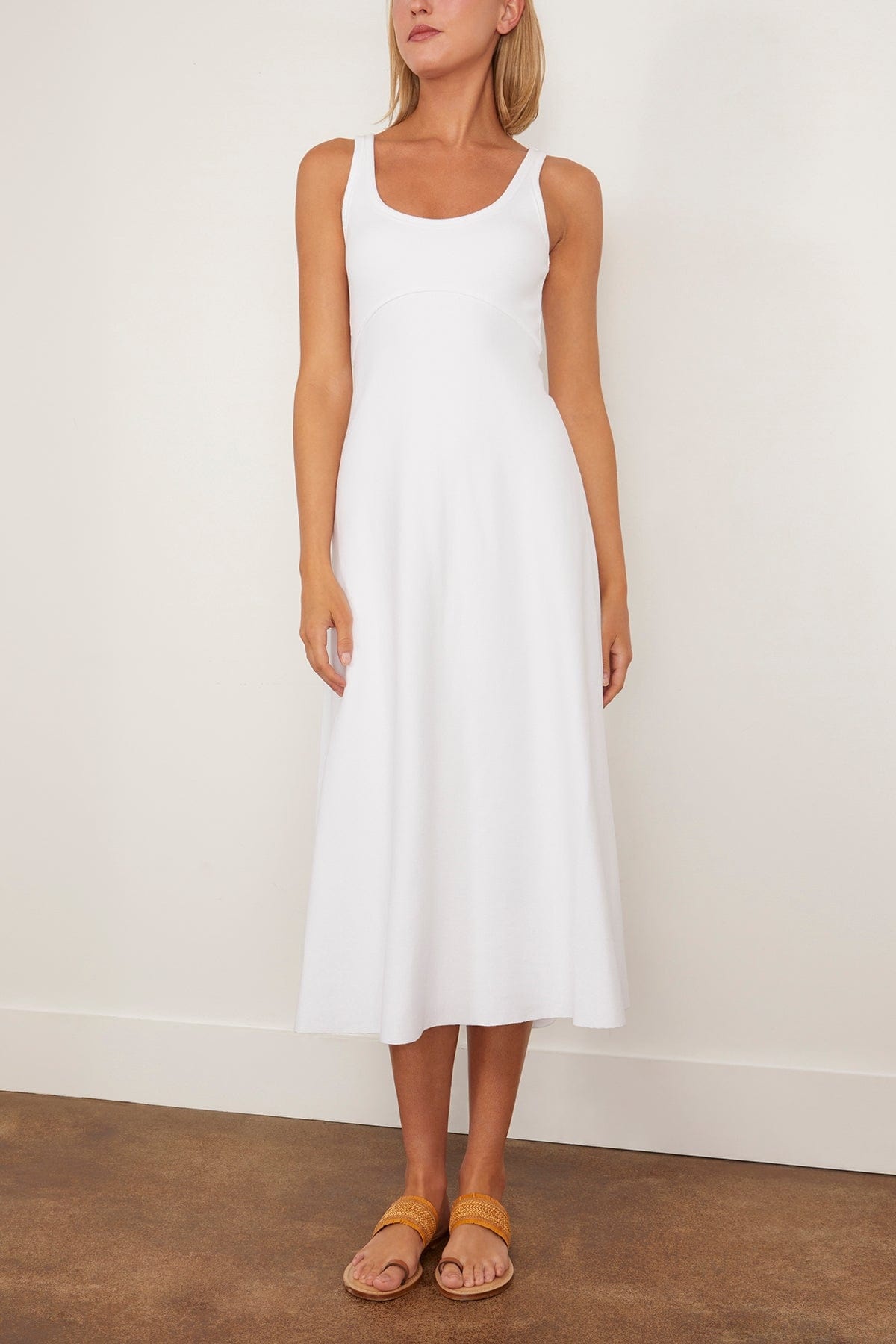 Rib Romance Dress in Pure White - 3
