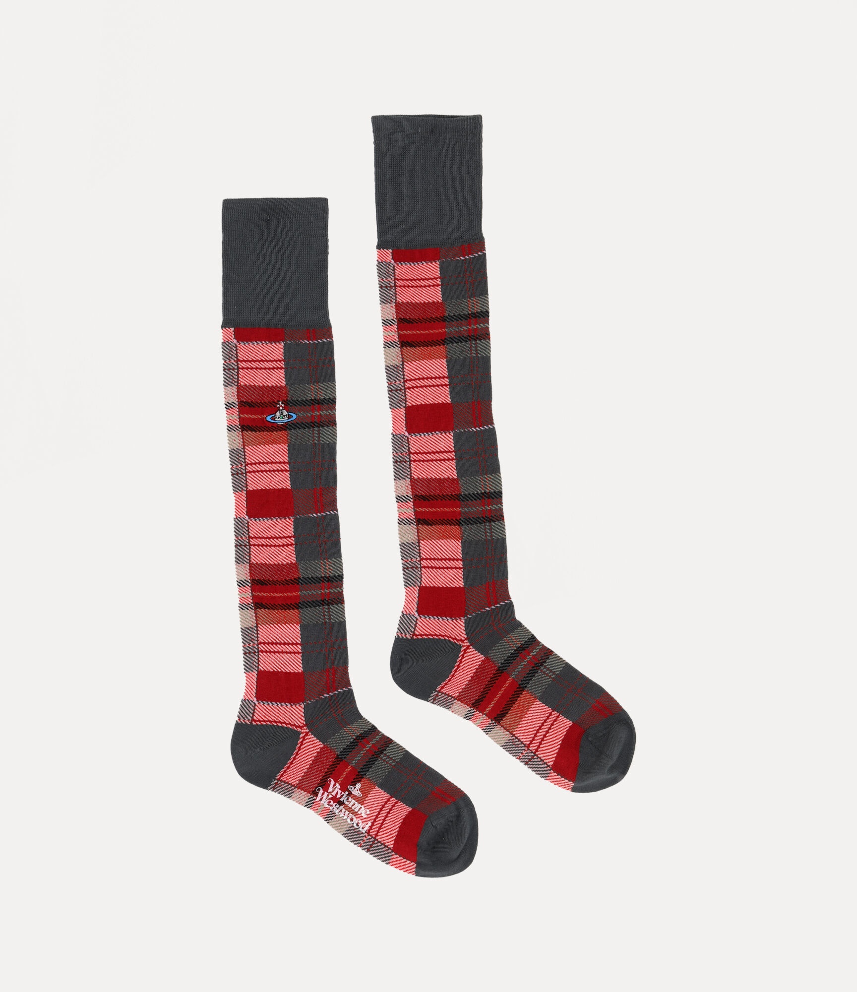BLOCK TARTAN KNEE SOCK - 2