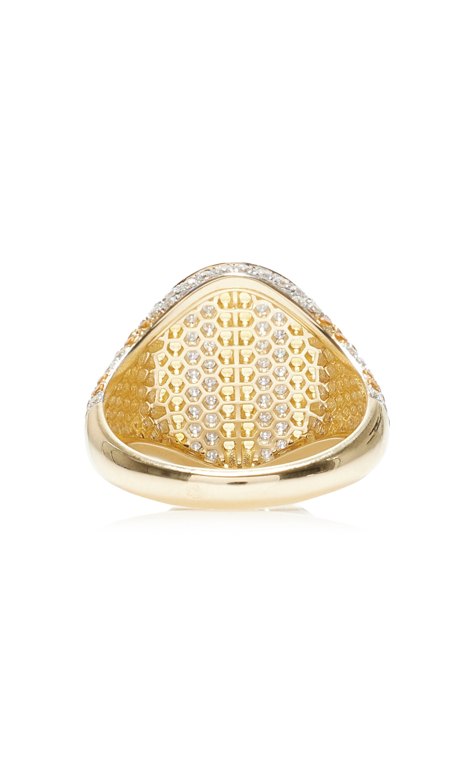 Exclusive Riviera 9K Yellow Gold Citrine, Diamond Signet Ring orange - 5