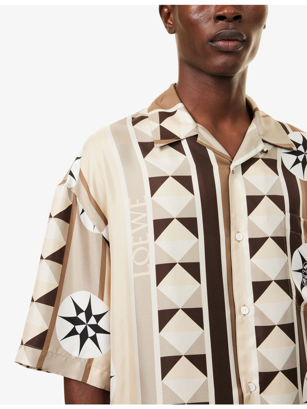 Loewe x Paula's Ibiza Geometric-Print Silk Shirt - 5