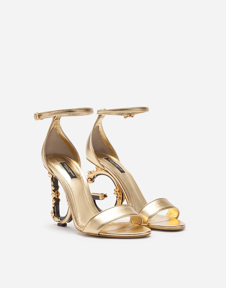 Nappa mordore sandals with baroque DG heel - 2