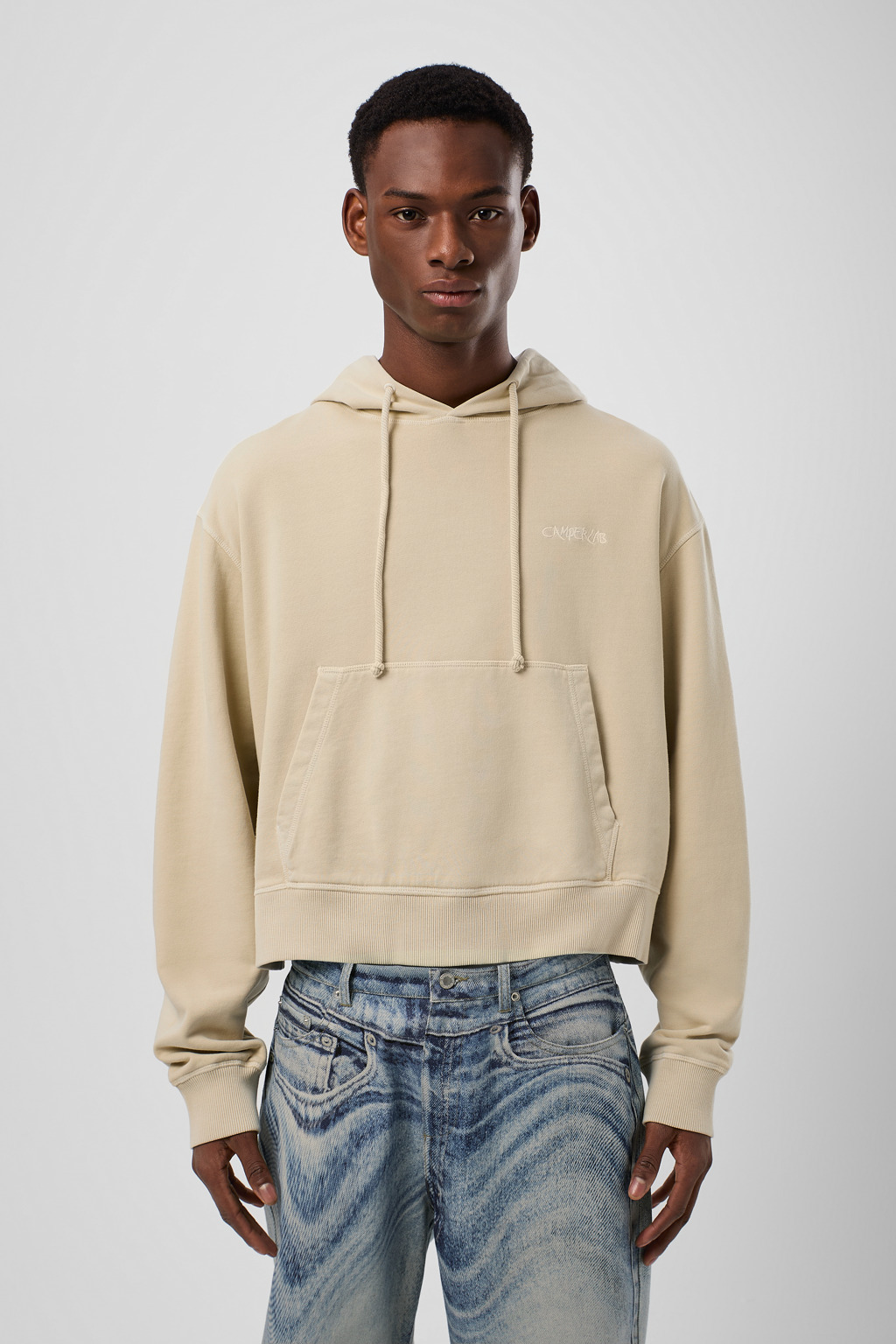 Beige Cotton Hoodie - 2