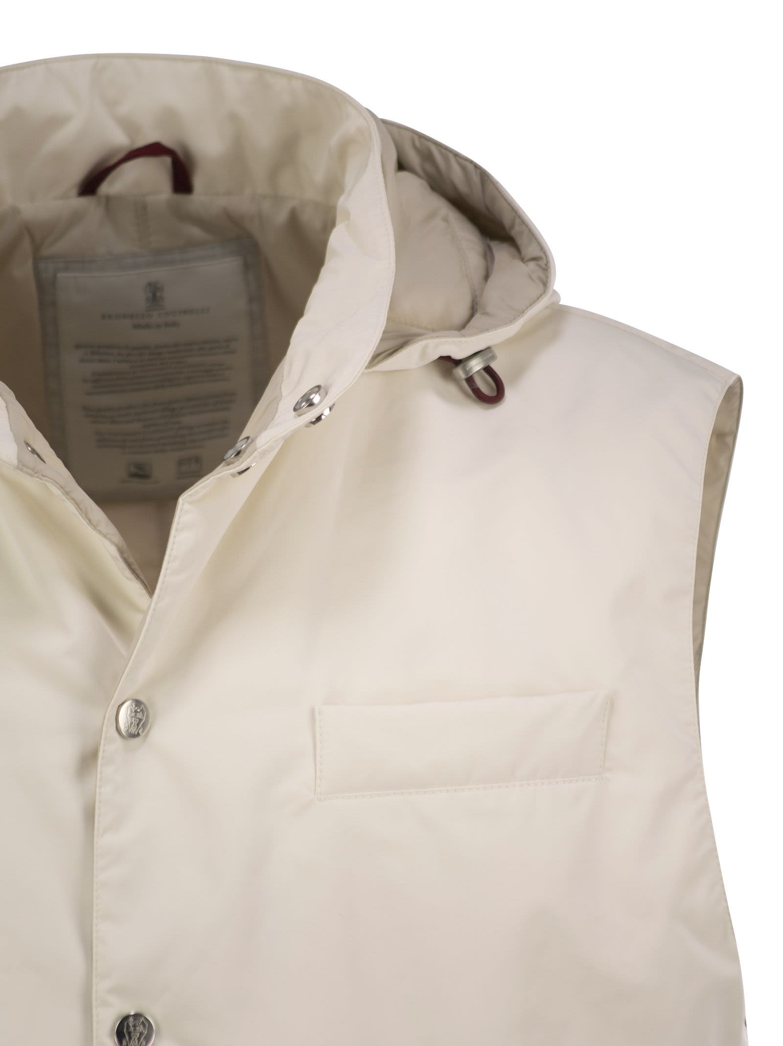 Brunello Cucinelli Men Water-Repellent Microfiber Vest With Thermore® Padding And Detachable Hood - 4