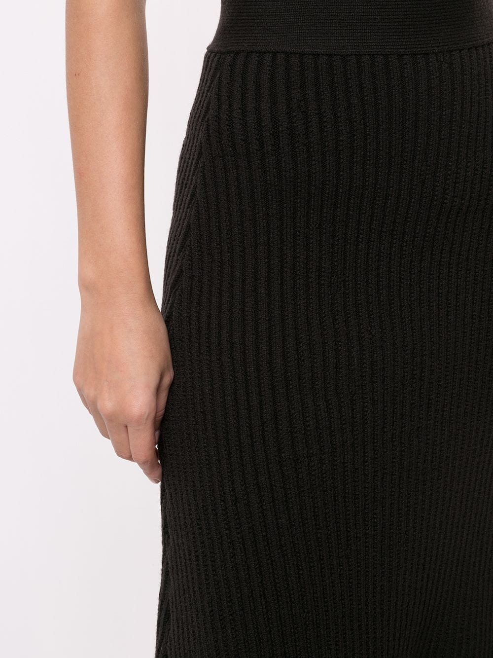 ribbed-knit midi skirt - 5