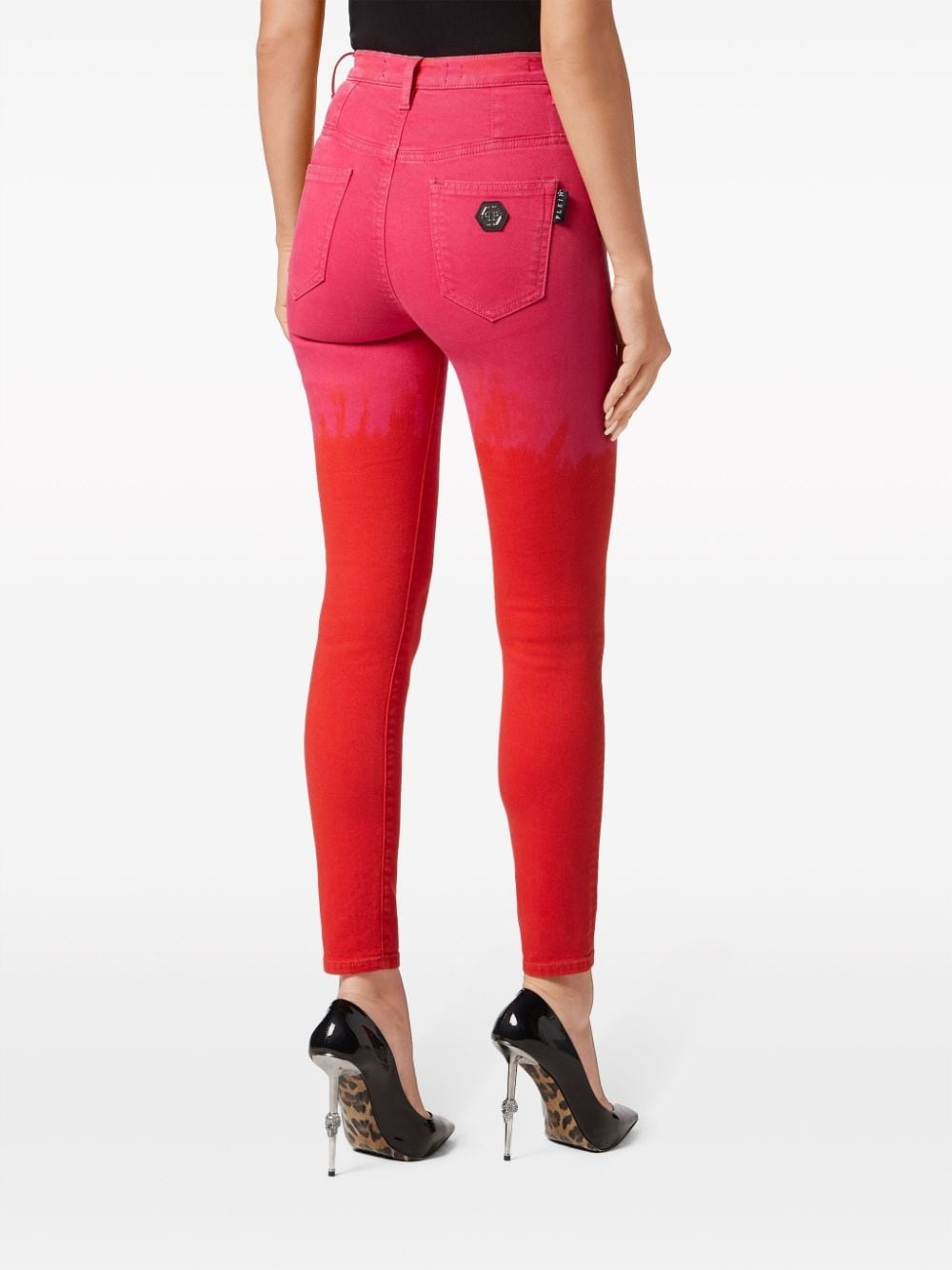 paint-splatter high-waist jeans - 4