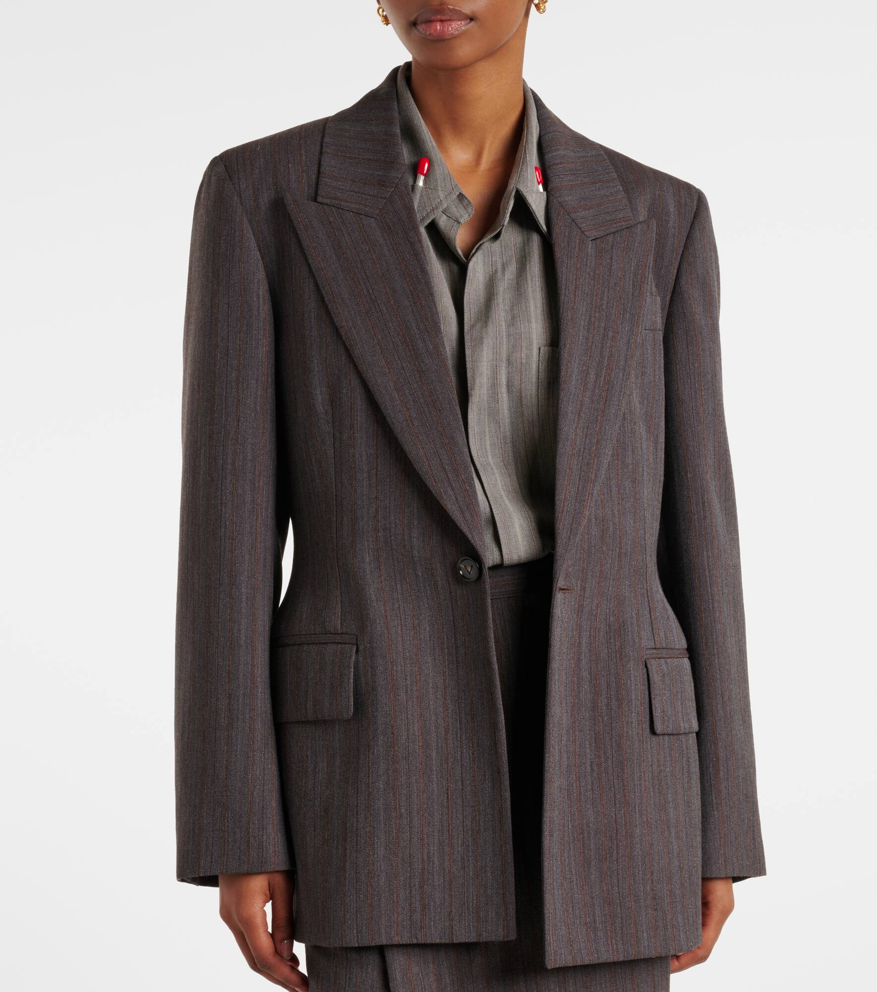 Striped wool blazer - 6
