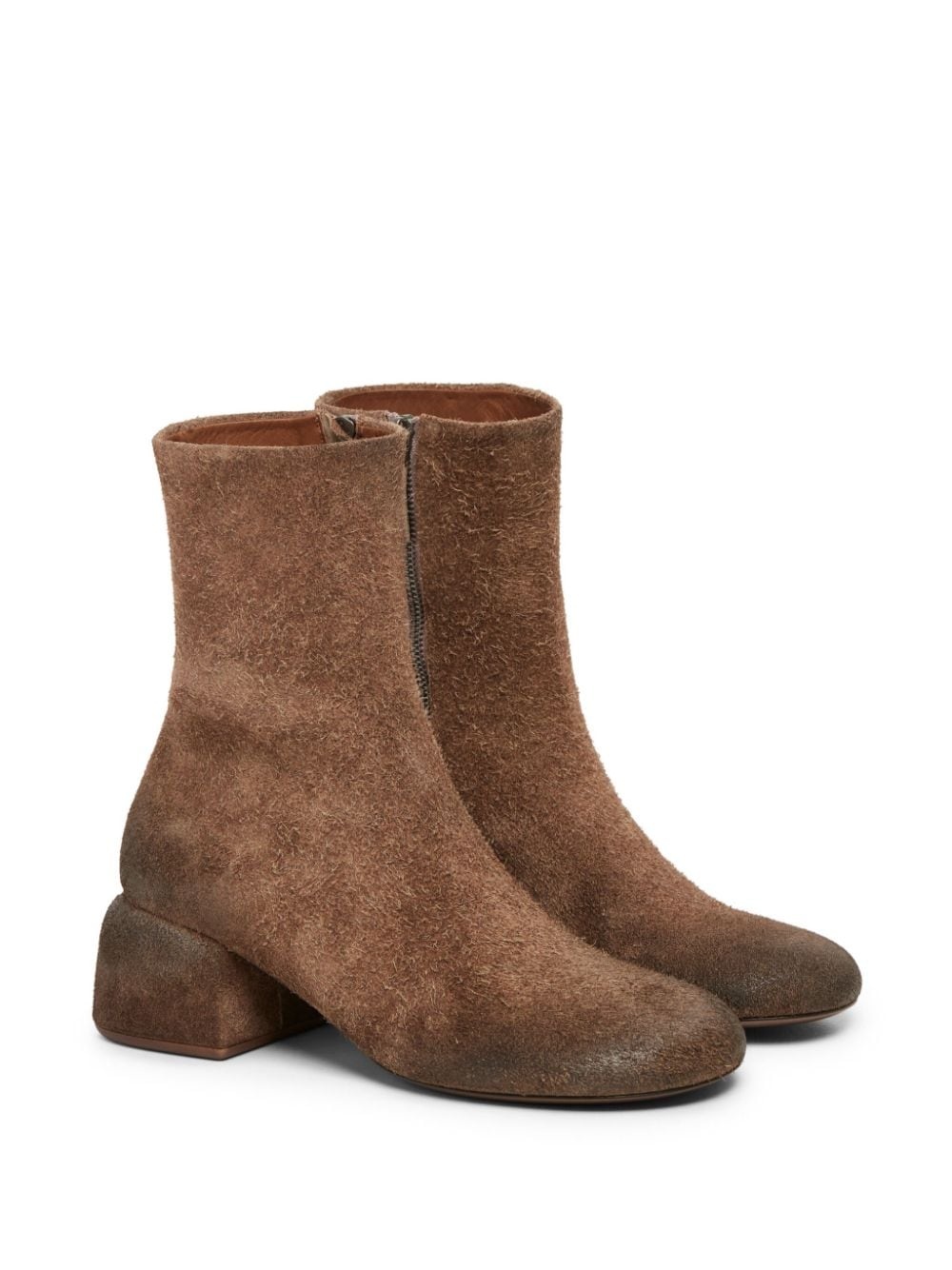 round-toe suede ankle boots - 2