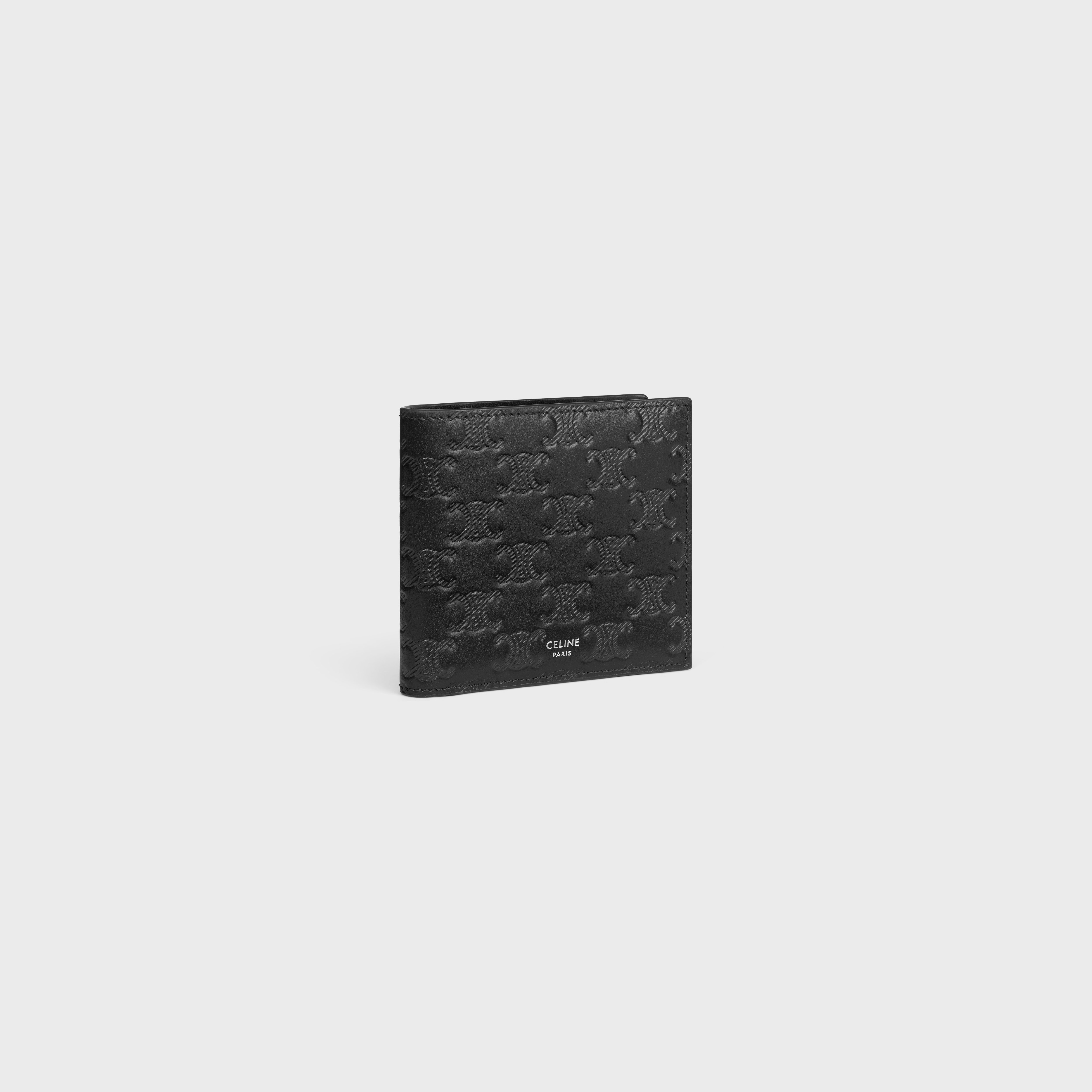 CELINE Bi fold wallet in Calfskin with triomphe embossed REVERSIBLE